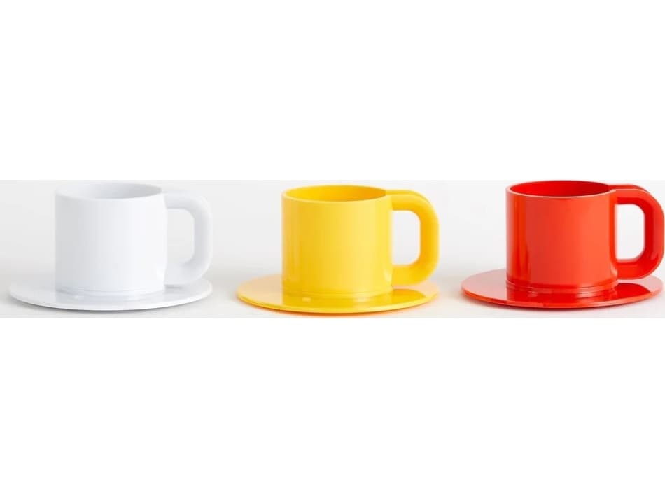 Heller Outdoor Max Yellow 2 Cups and Saucers - Set of 12