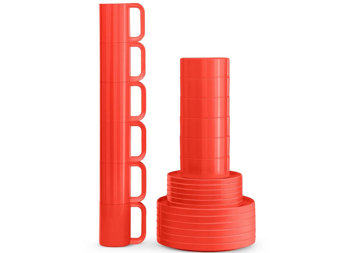 Heller Outdoor Max Orange Dinnerware Kit 24 (6 dinner plates, 6 salad plates, 6 bowls, 6 mugs)