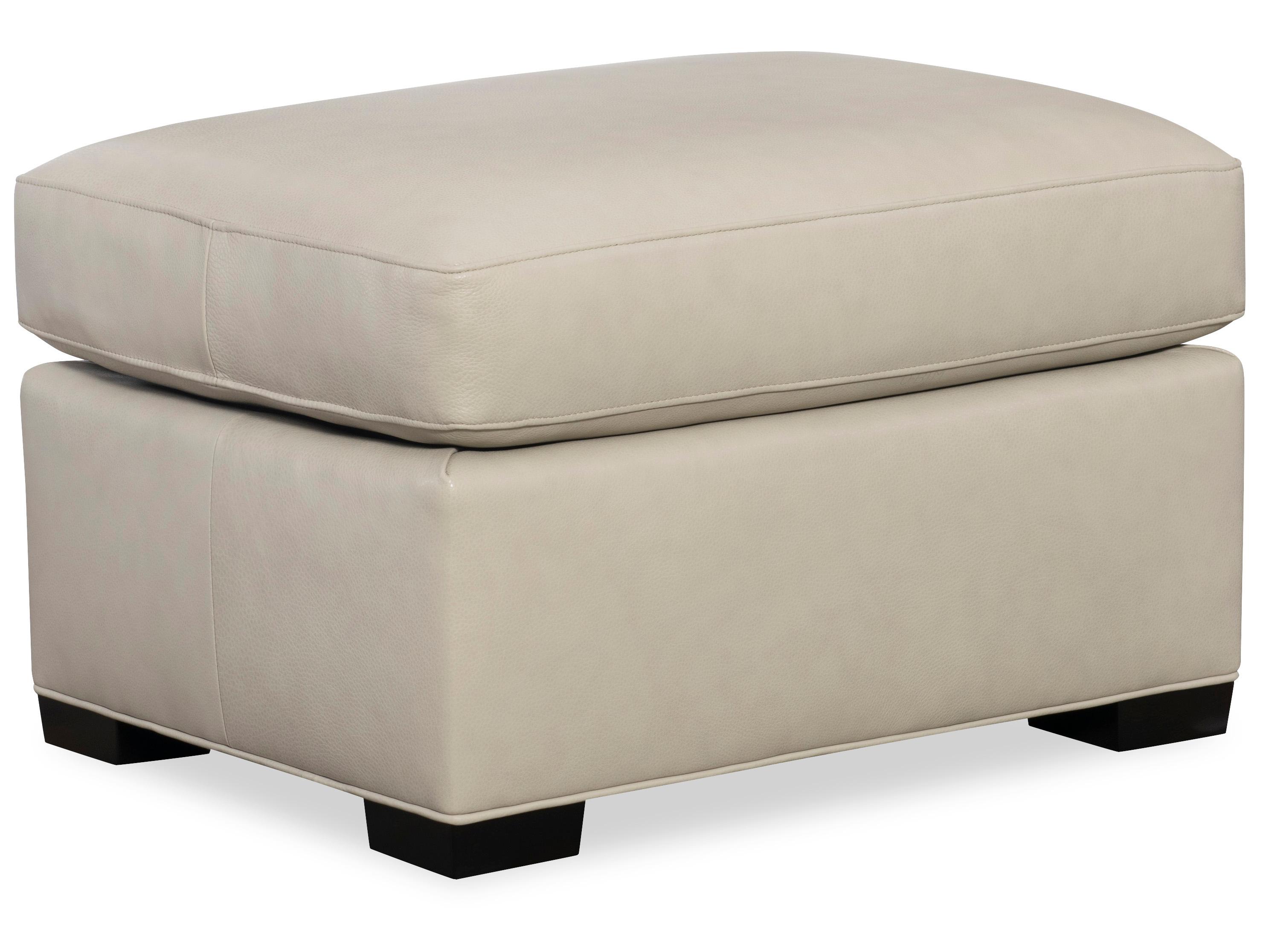 Hancock & Moore H&M Home Lawson Fergus Bisque Leather Ottoman