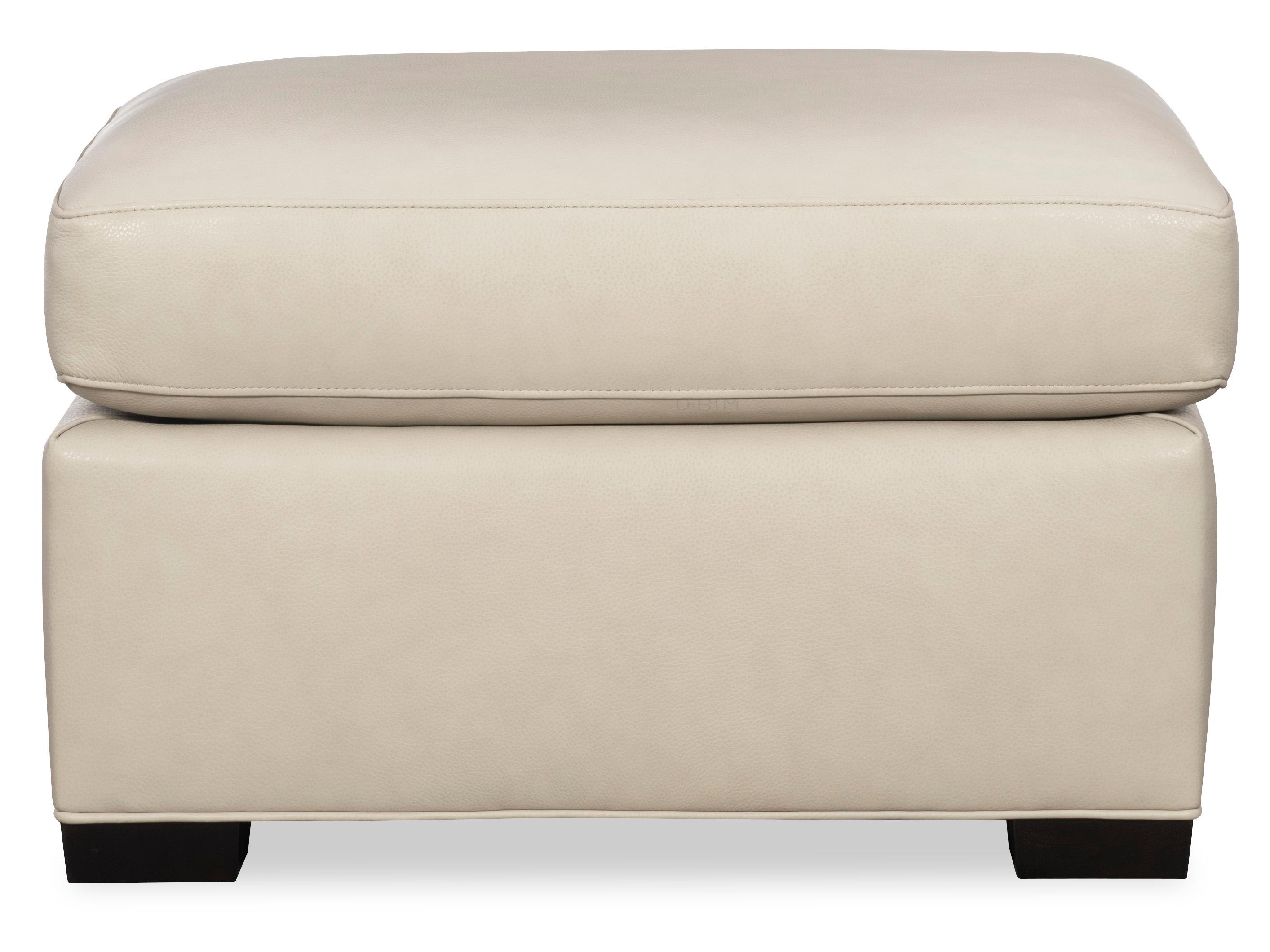 Hancock & Moore H&M Home Lawson Fergus Bisque Leather Ottoman