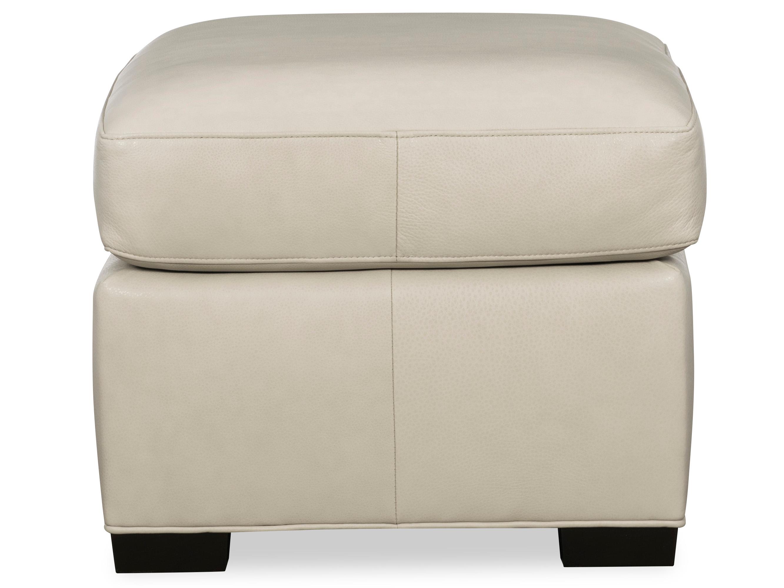 Hancock & Moore H&M Home Lawson Fergus Bisque Leather Ottoman