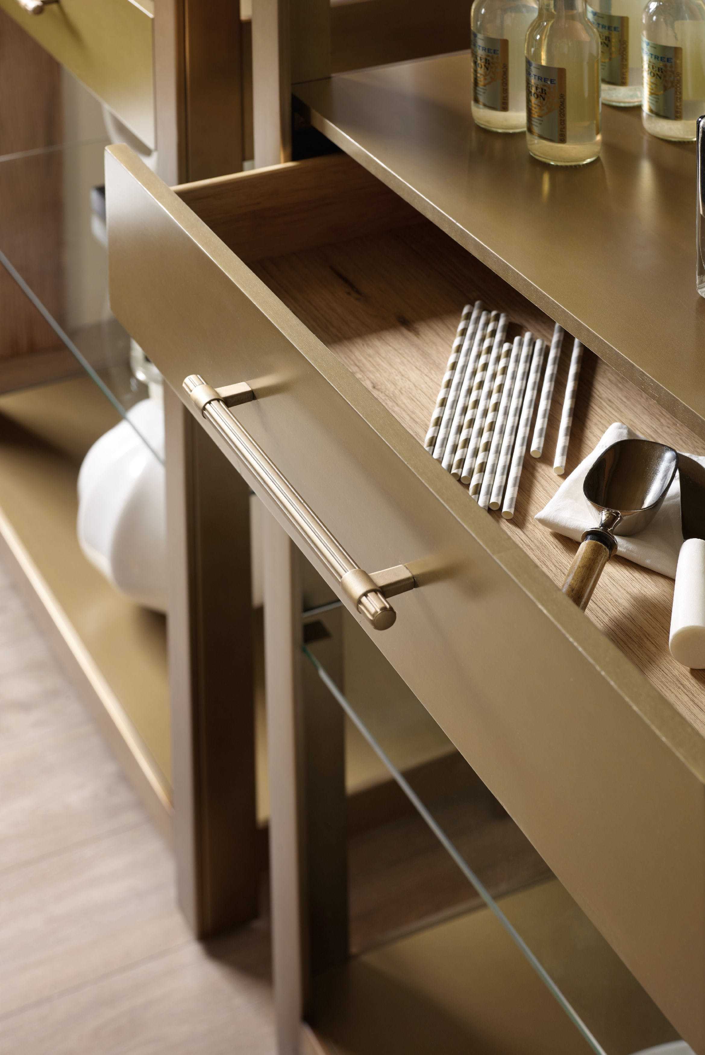 Hooker Furniture Curata Brushed Brass Bookcase