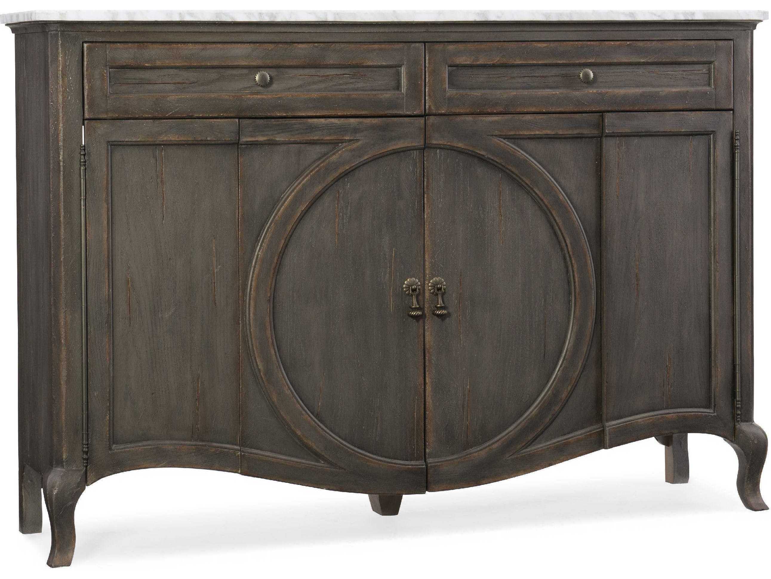 Hooker Furniture Melange 62" Hardwood Marble Gray Credenza Sideboard