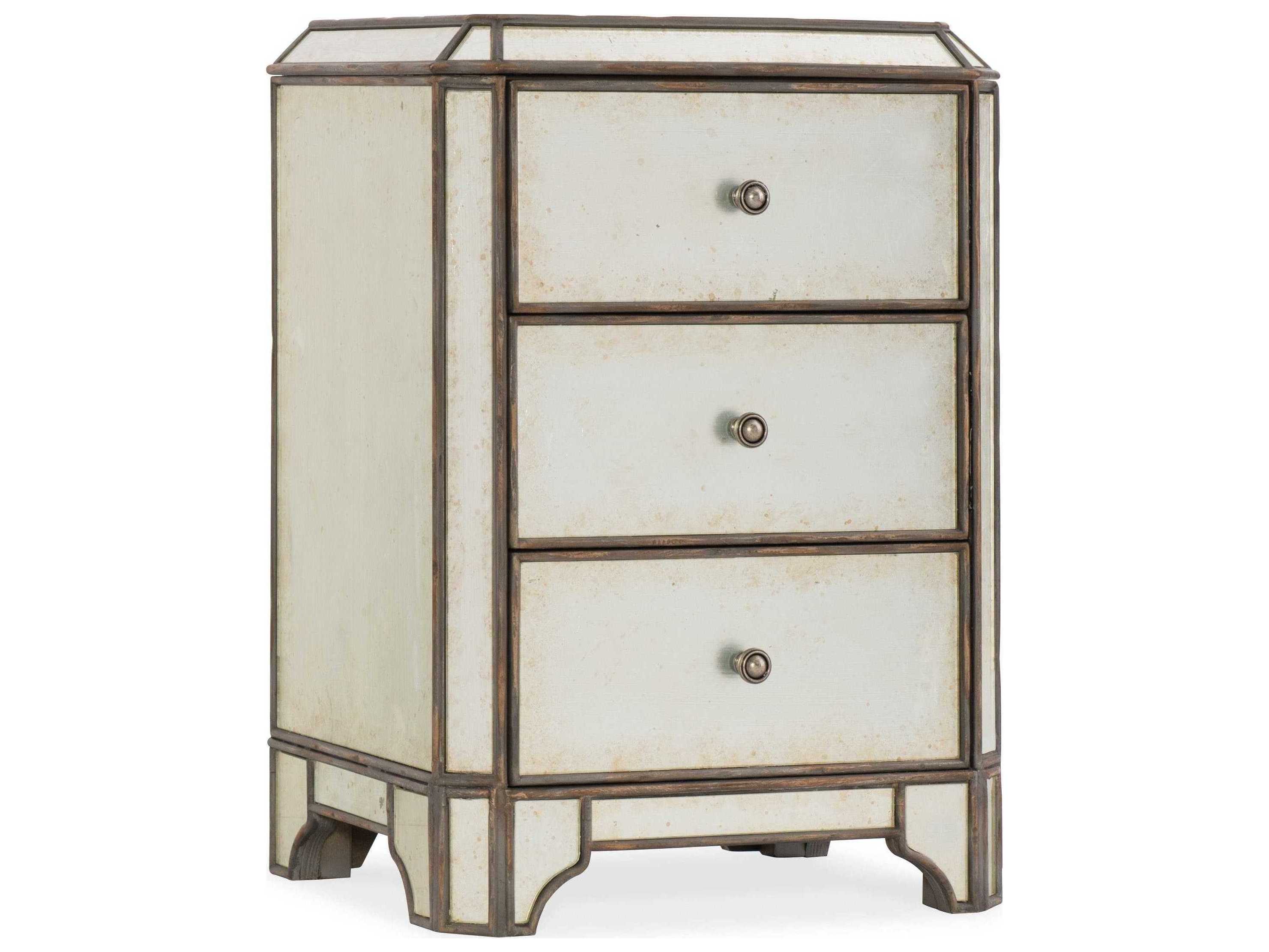 Hooker Furniture Arabella Mirrored 3-Drawers Cedar Wood Nightstand