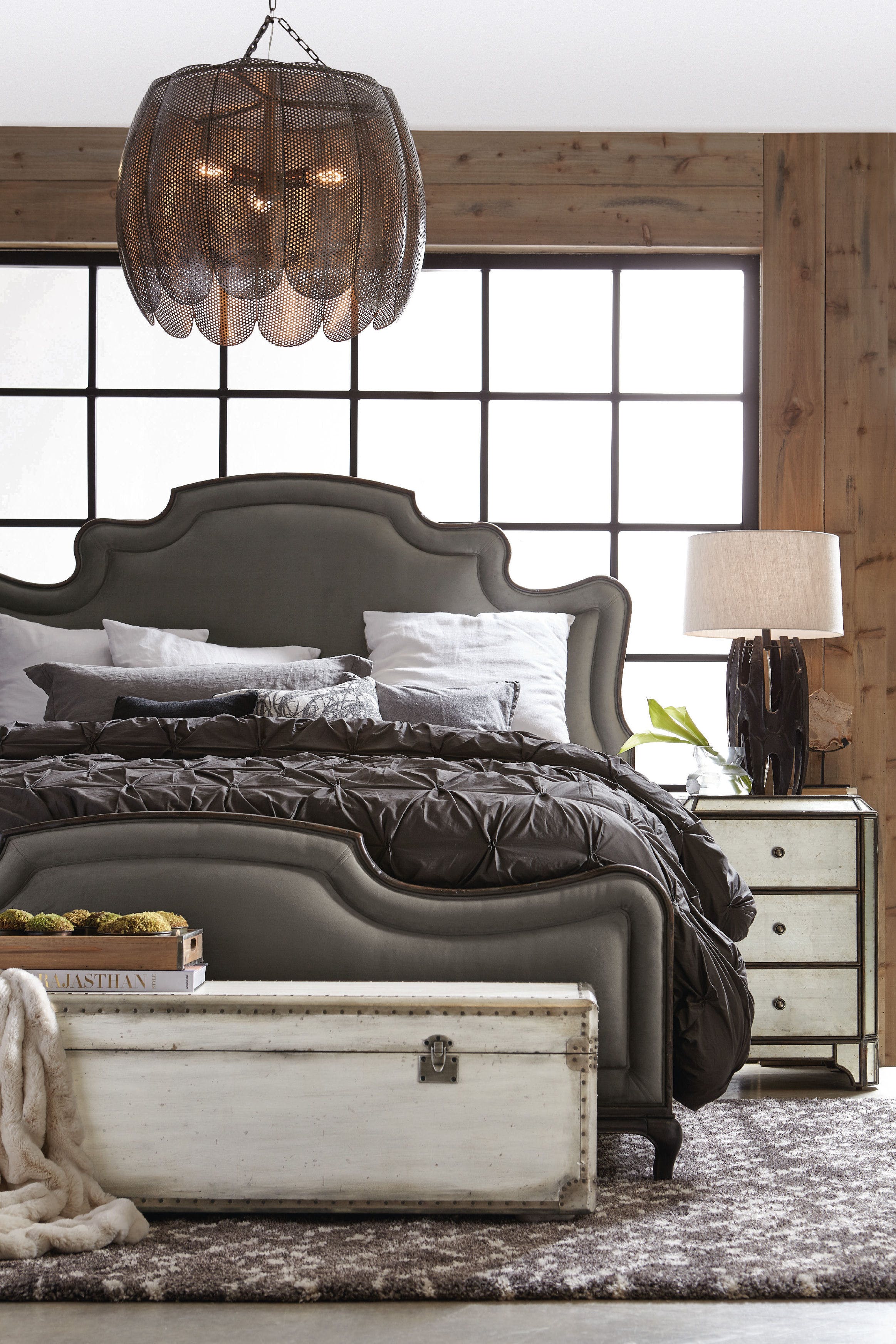 Hooker Furniture Arabella Mirrored 3-Drawers Cedar Wood Nightstand