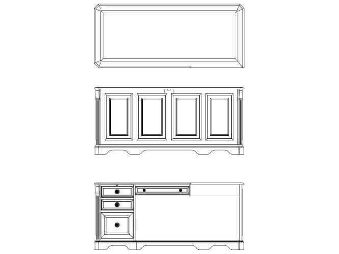 Luxecor Heritage Distressed Clear Cherry Wood Hardwood Computer Desk