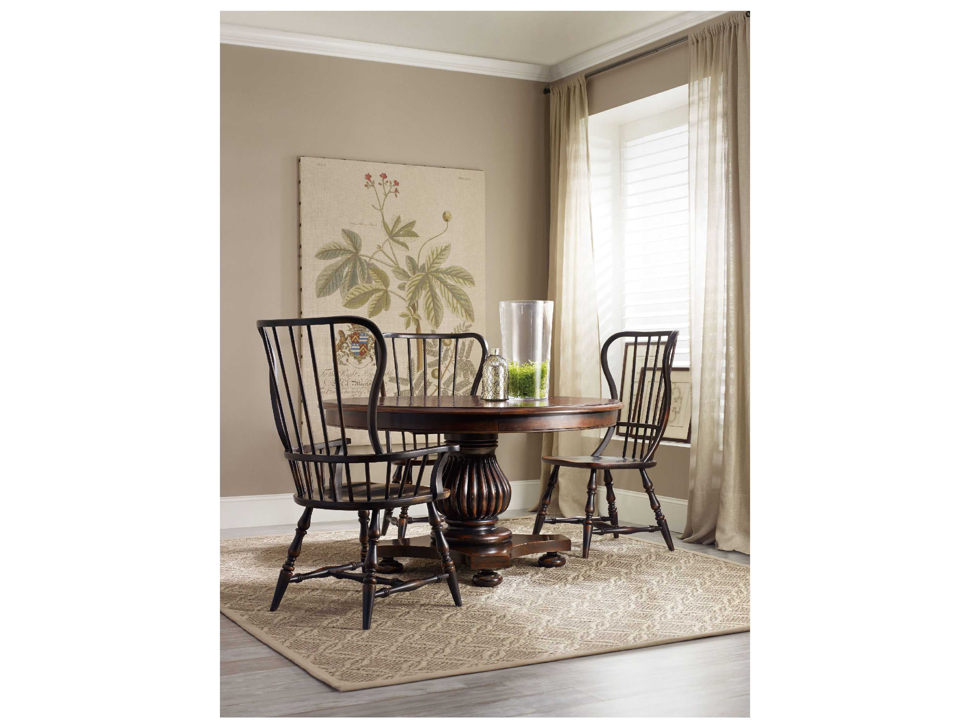 Hooker Furniture Sanctuary Hardwood Black Arm Dining Chair
