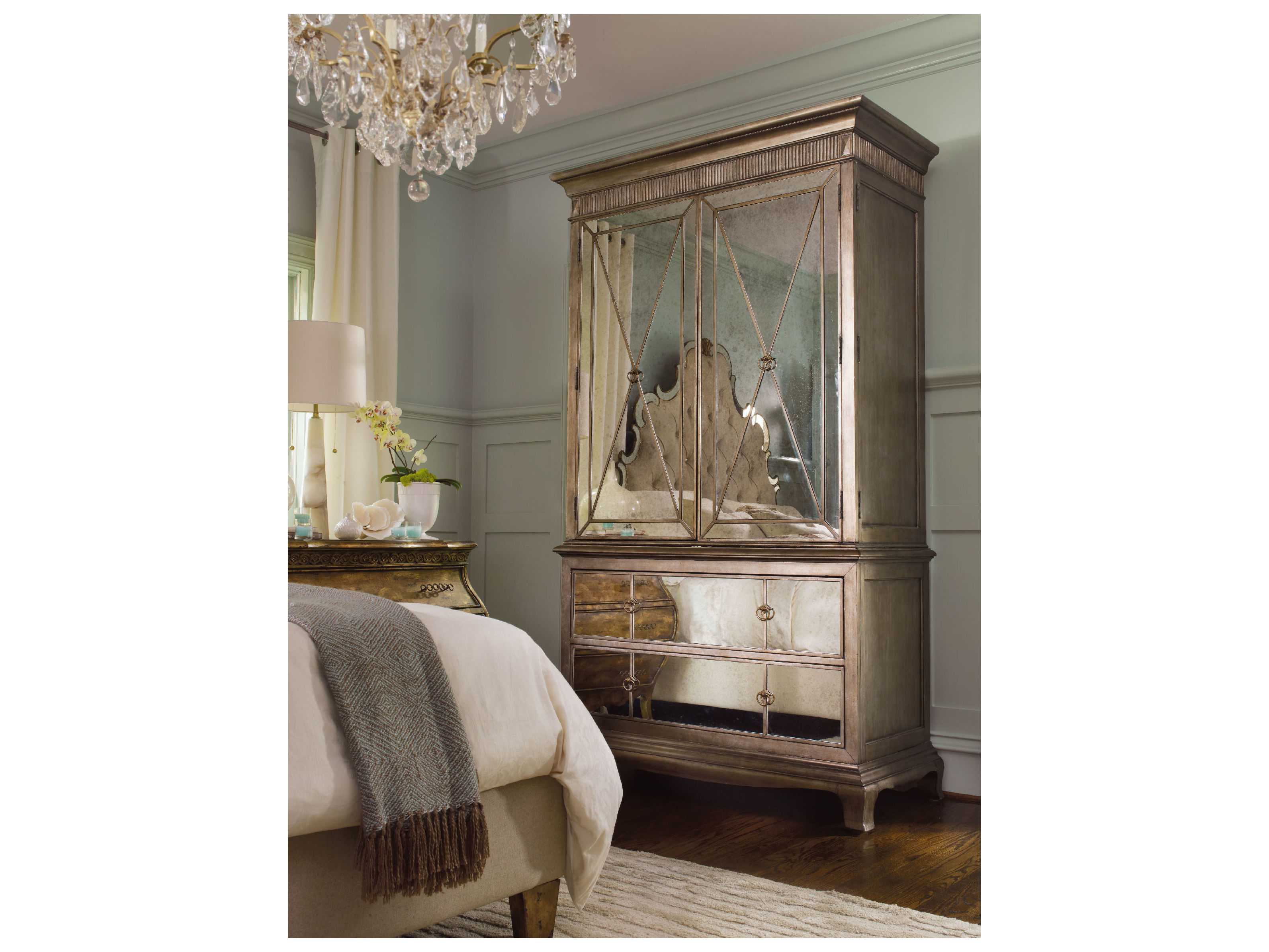 Hooker Furniture Sanctuary Gold Cedar Wood Wardrobe Armoire