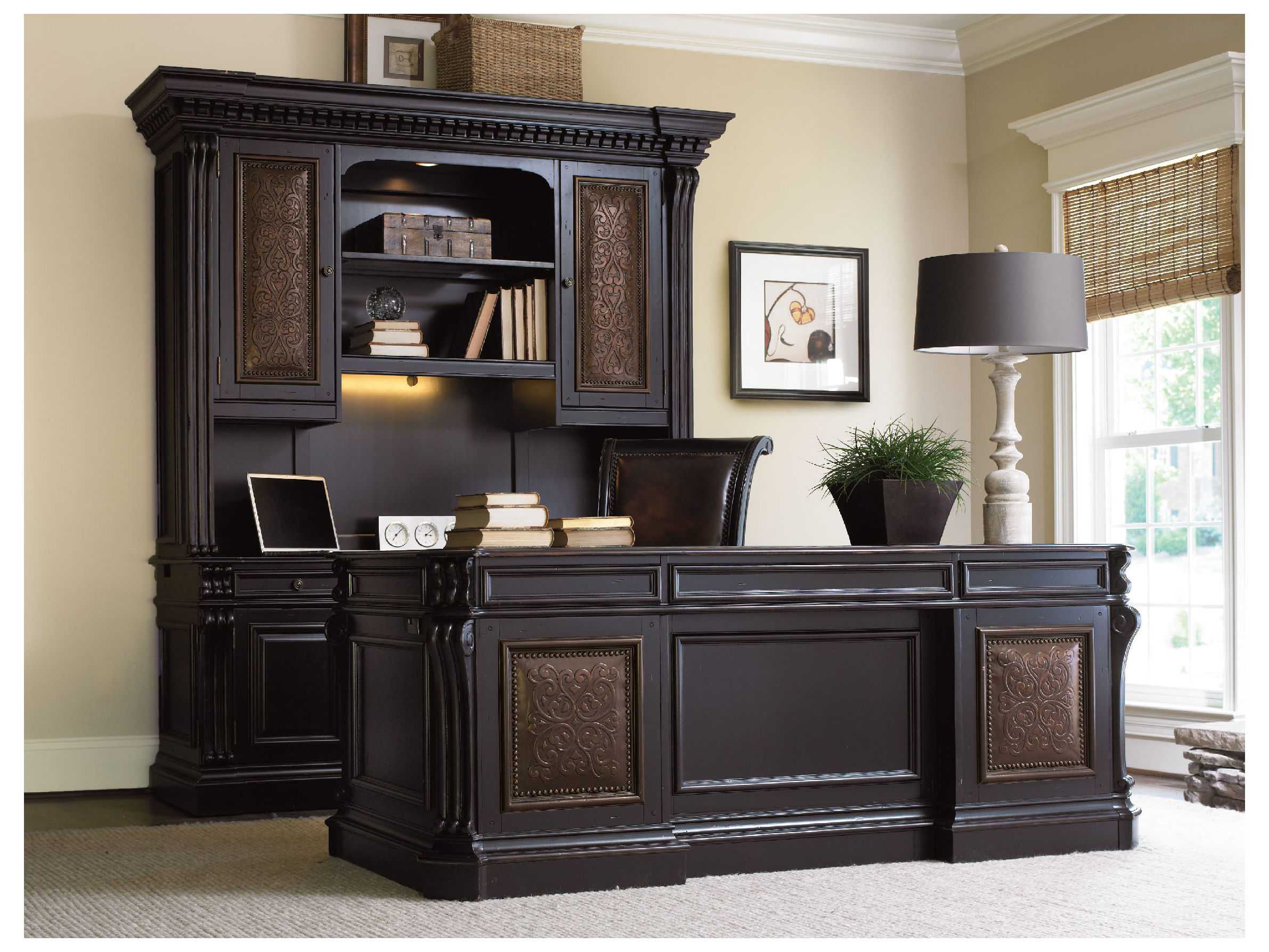 Hooker Furniture Telluride Brown Leather Adjustable Swivel Tilt Executive Desk Chair