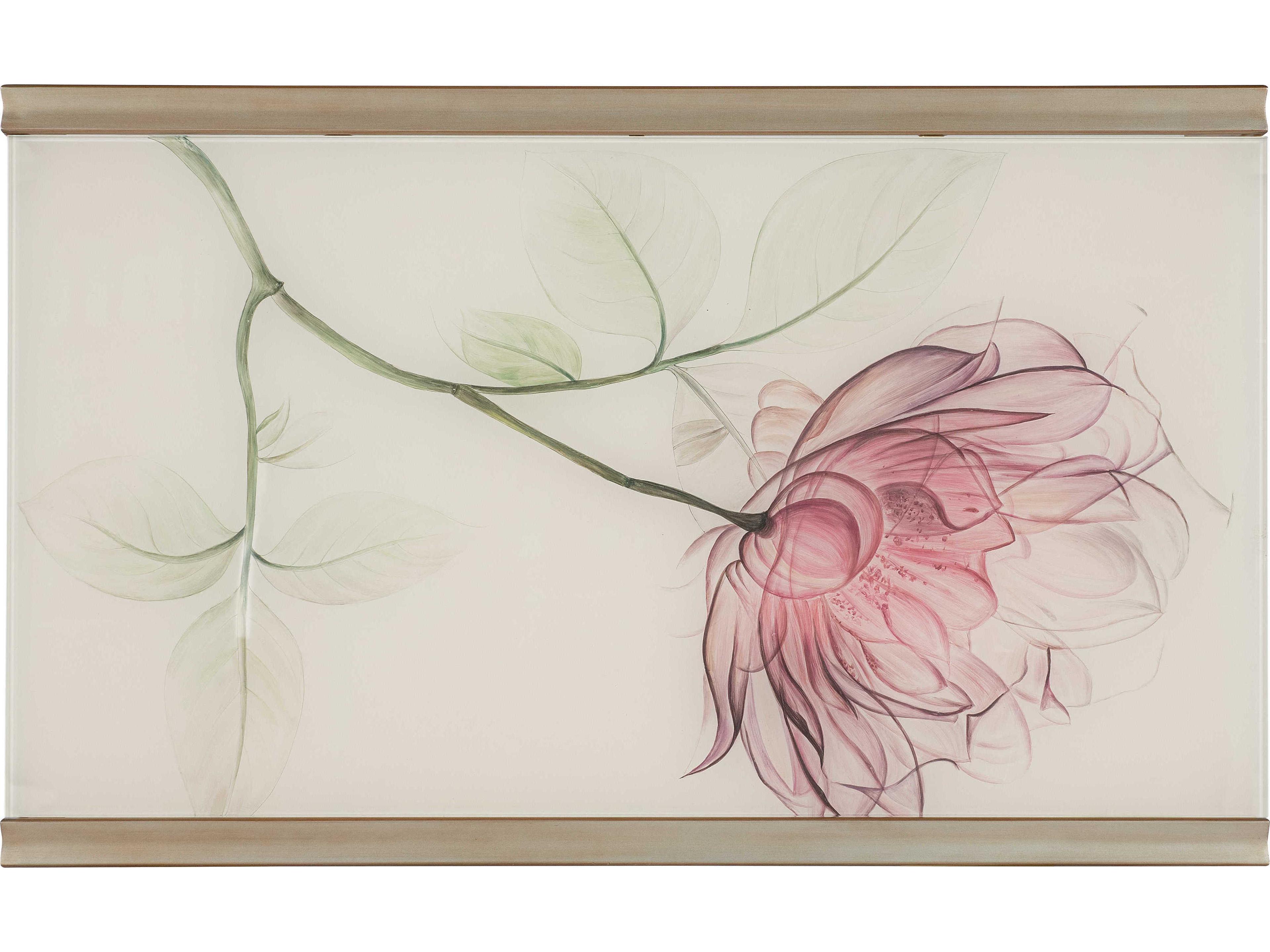 Hooker Furniture Komen Blossoming Hope Rectangular Glass Gold Cocktail Table