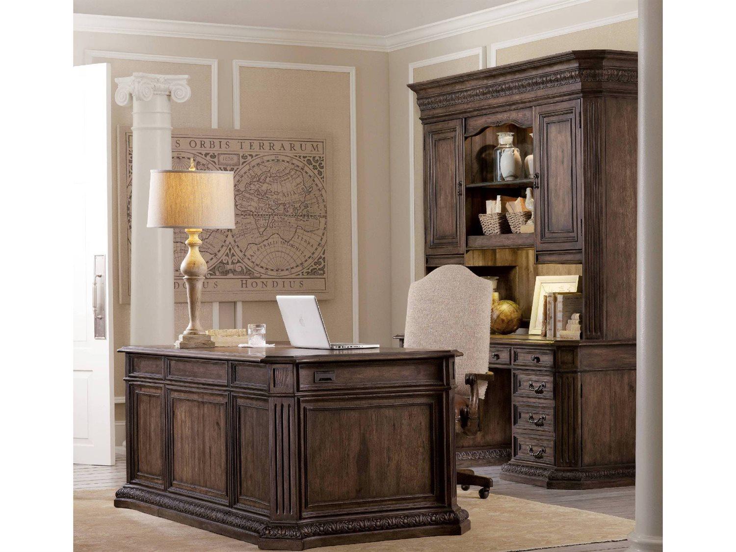 Hooker Furniture Rhapsody Walnut Ed Rustic Wood Brown Ash Executive Desk