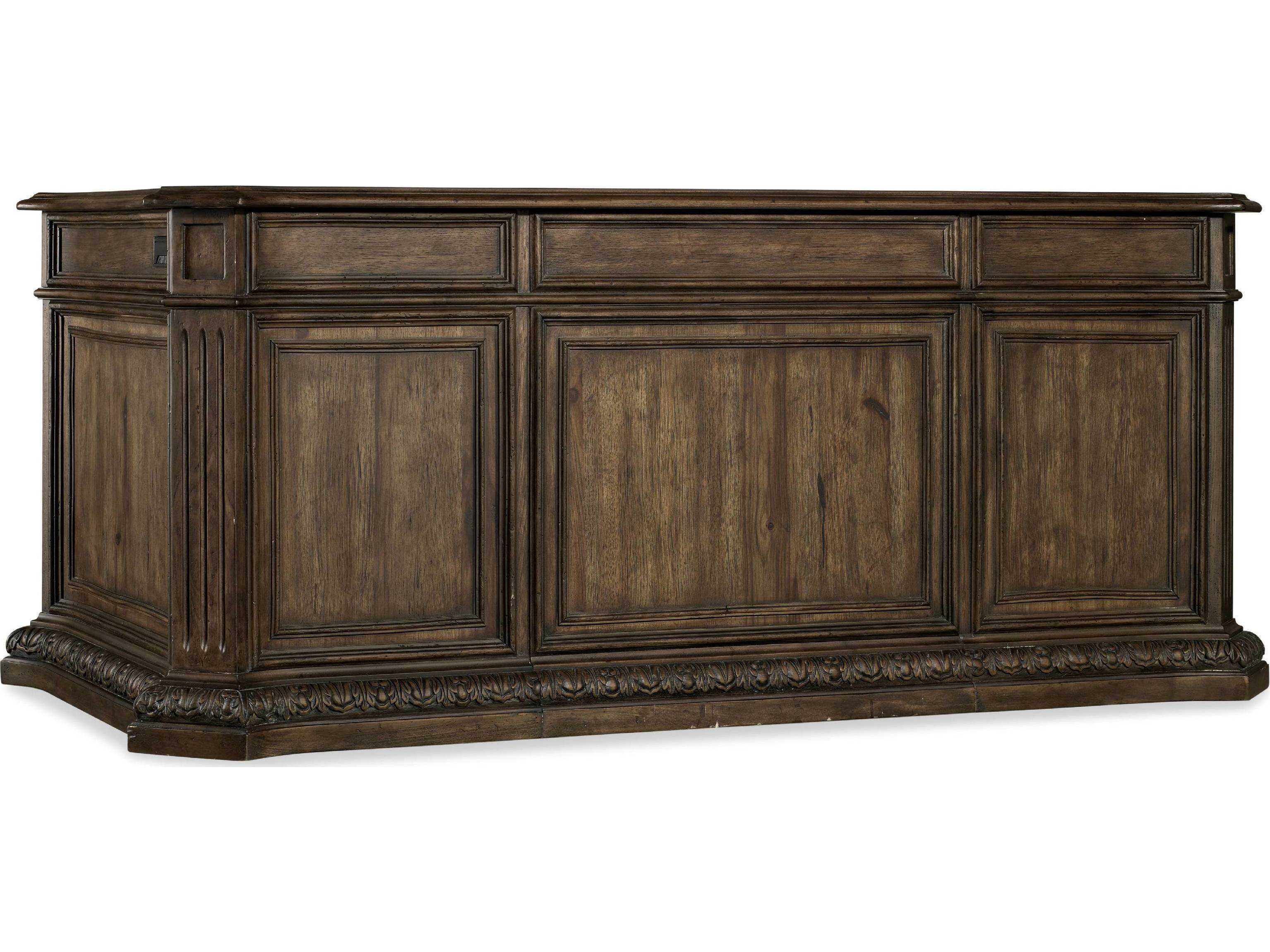Hooker Furniture Rhapsody Walnut Ed Rustic Wood Brown Ash Executive Desk