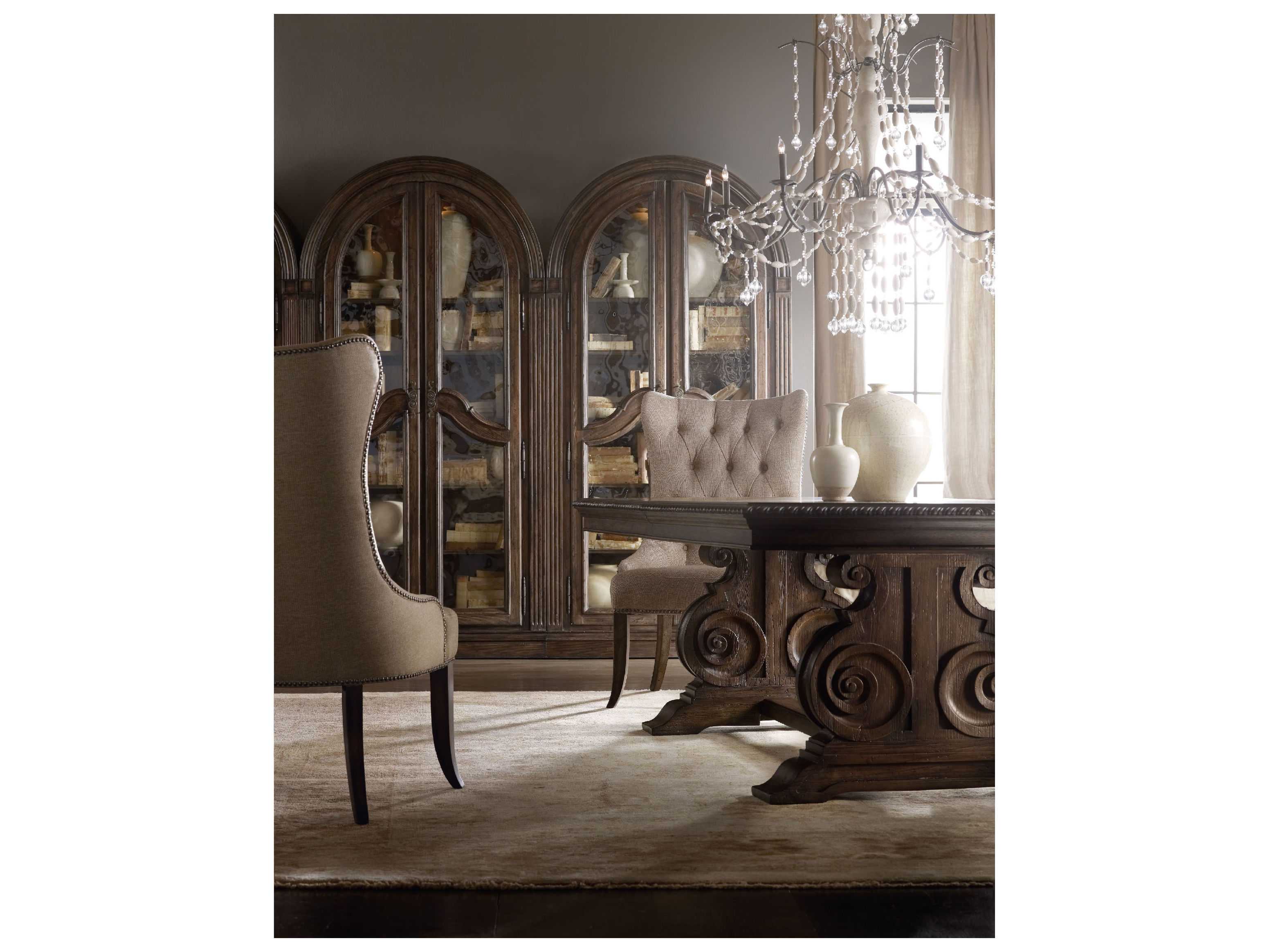 Hooker Furniture Rhapsody Tufted Hardwood Beige Upholstered Side Dining Chair