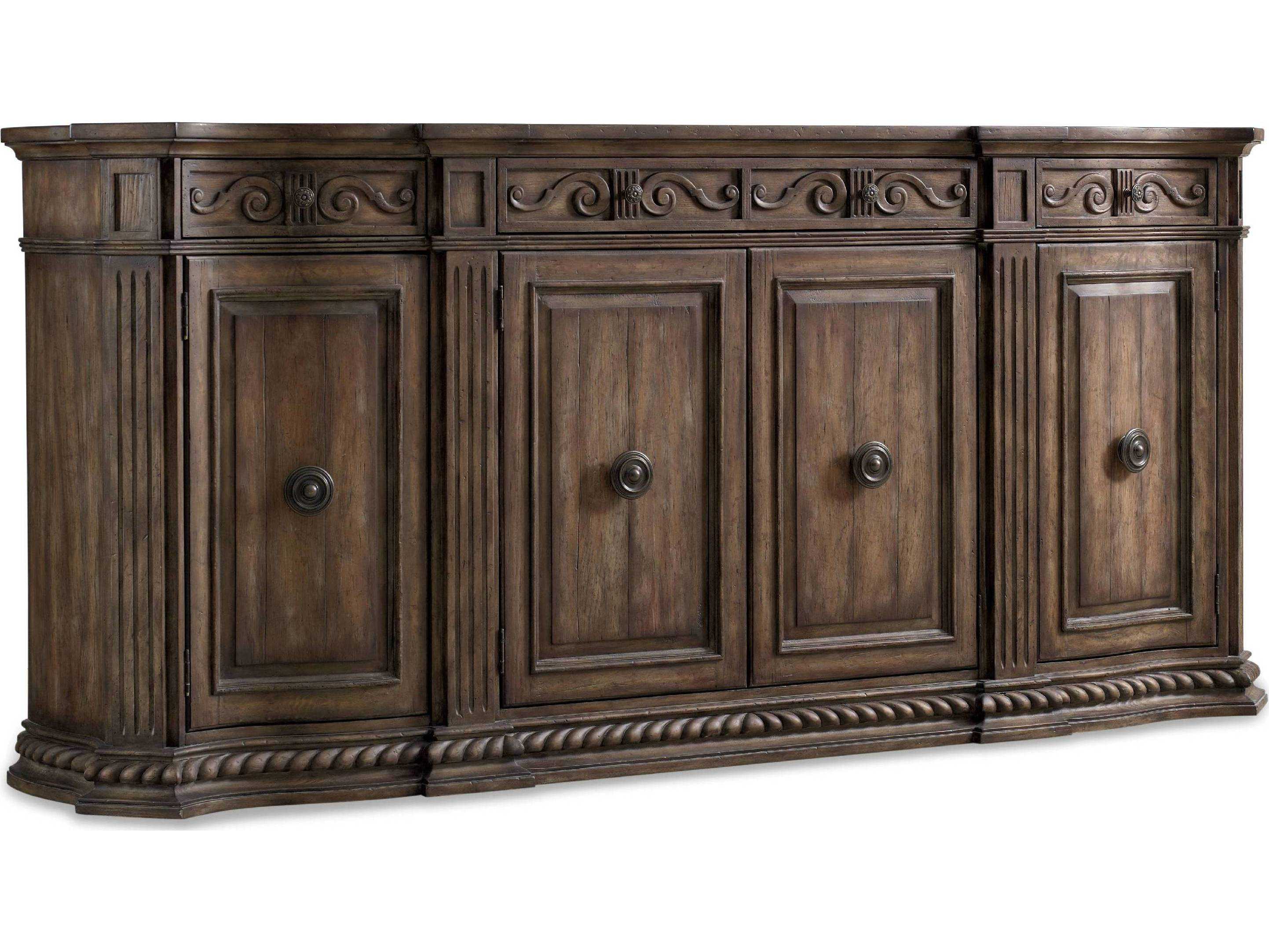 Hooker Furniture Rhapsody 96" Ash Wood Walnut Colored Rustic Finish Credenza Sideboard