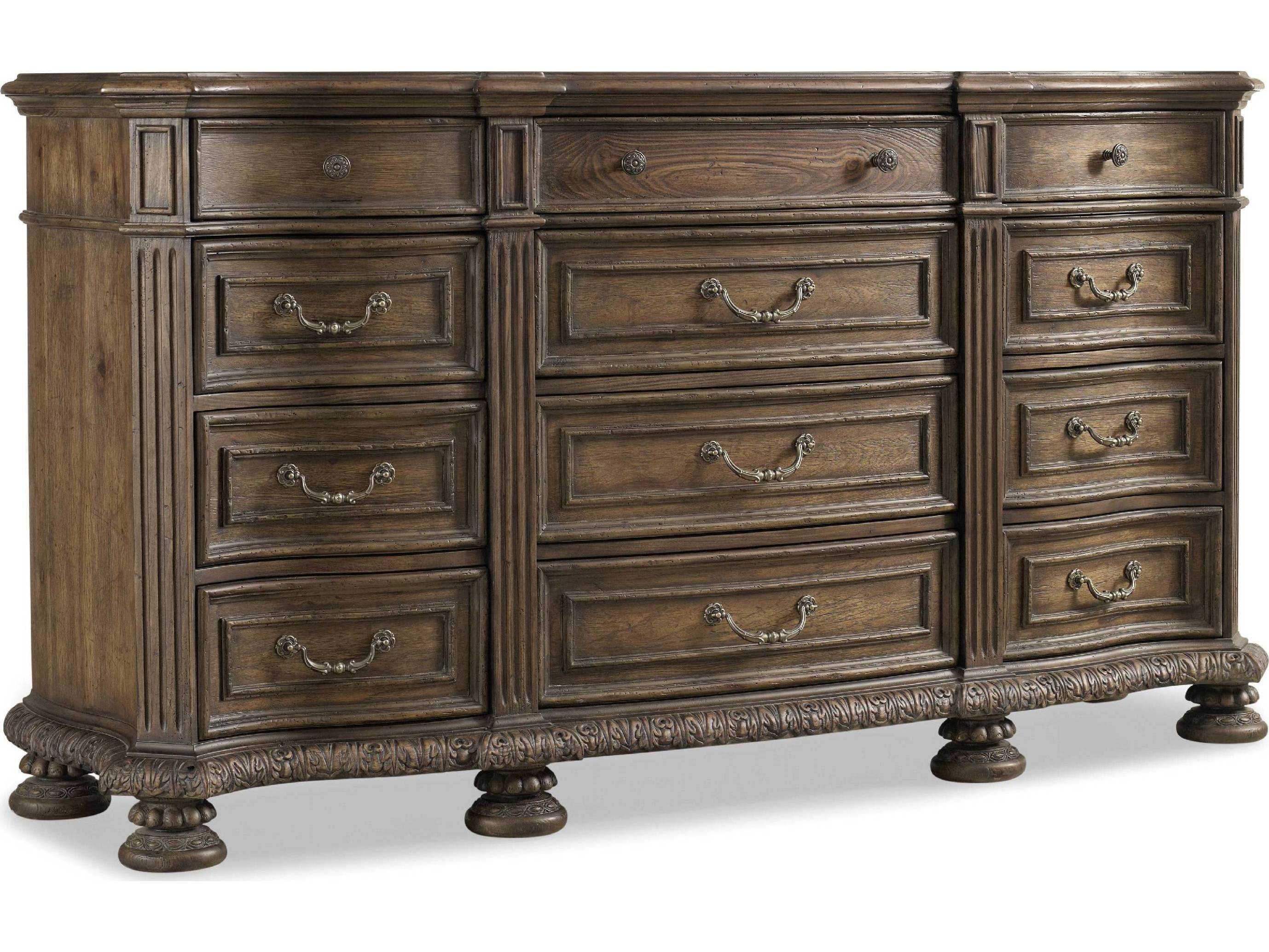Luxecor Heritage 12-Drawers Brown Hardwood Dresser