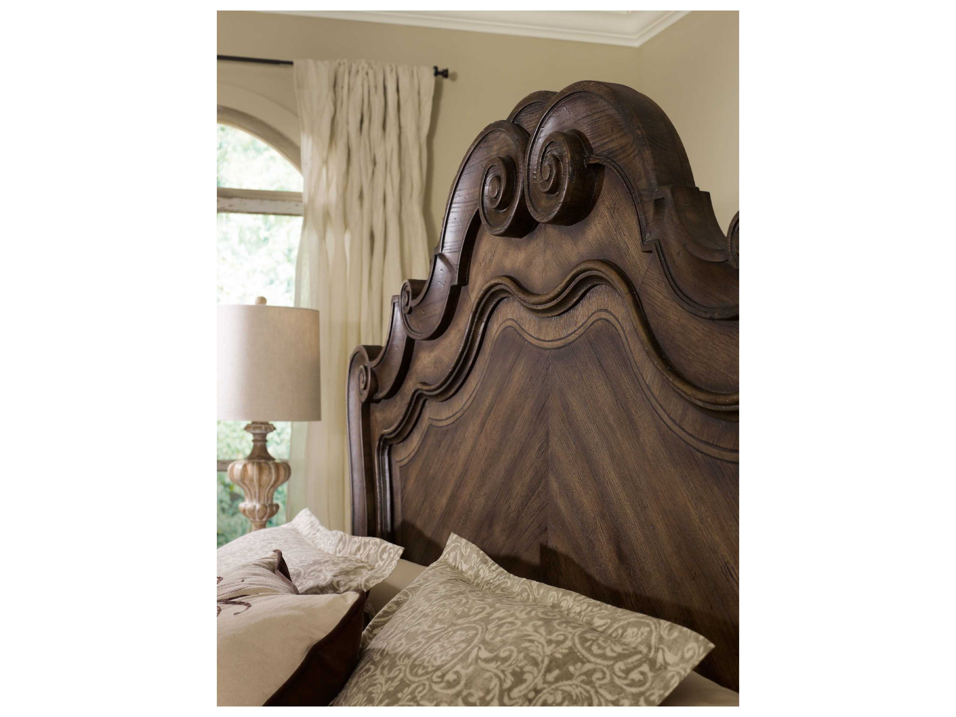 Hooker Furniture Rhapsody Walnut Ed Rustic Brown Hardwood Wood King Panel Bed