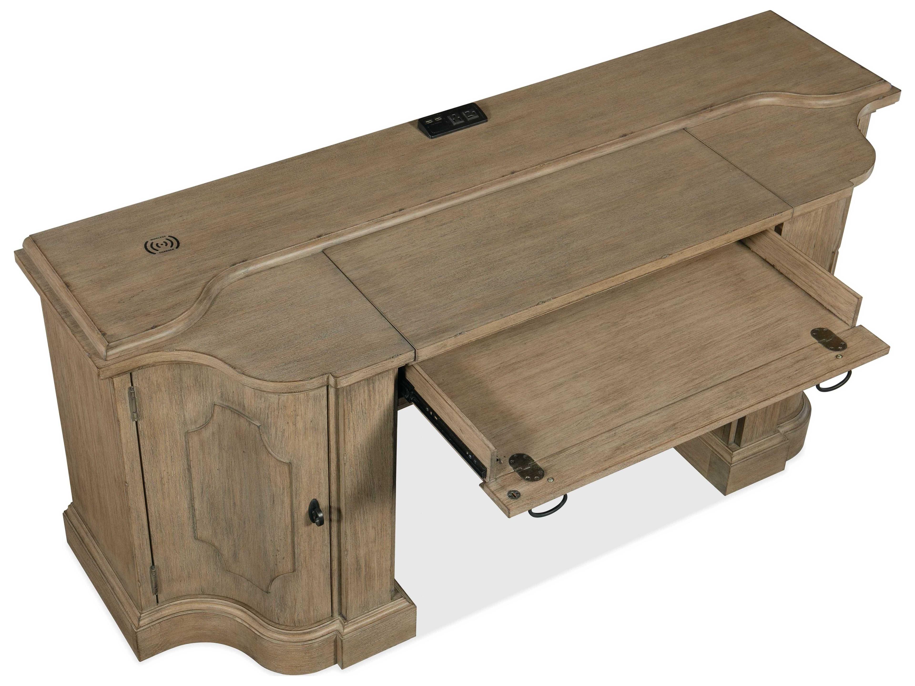 Luxecor Heritage Corsica Light Wood Brown Acacia Credenza Desk