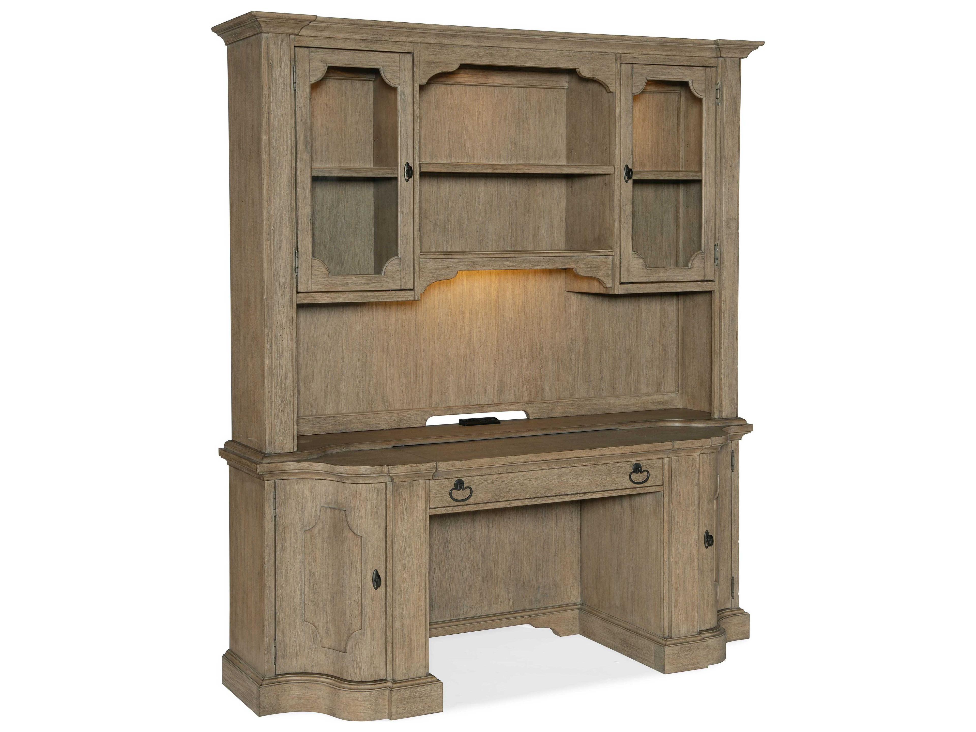 Luxecor Heritage Corsica Light Wood Brown Acacia Credenza Desk