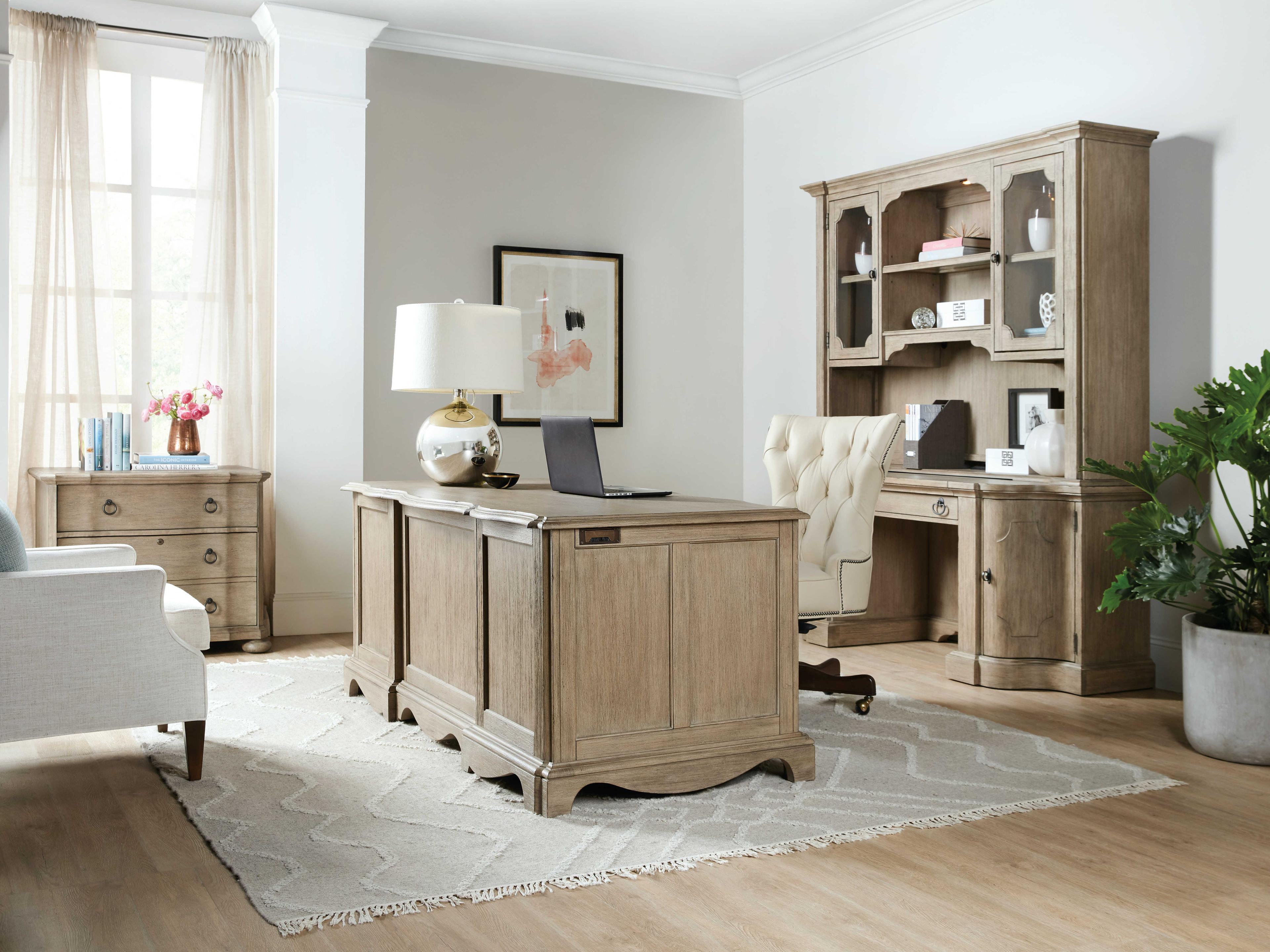 Hooker Furniture Work Your Way Corsica Light Wood Brown Acacia Executive Desk