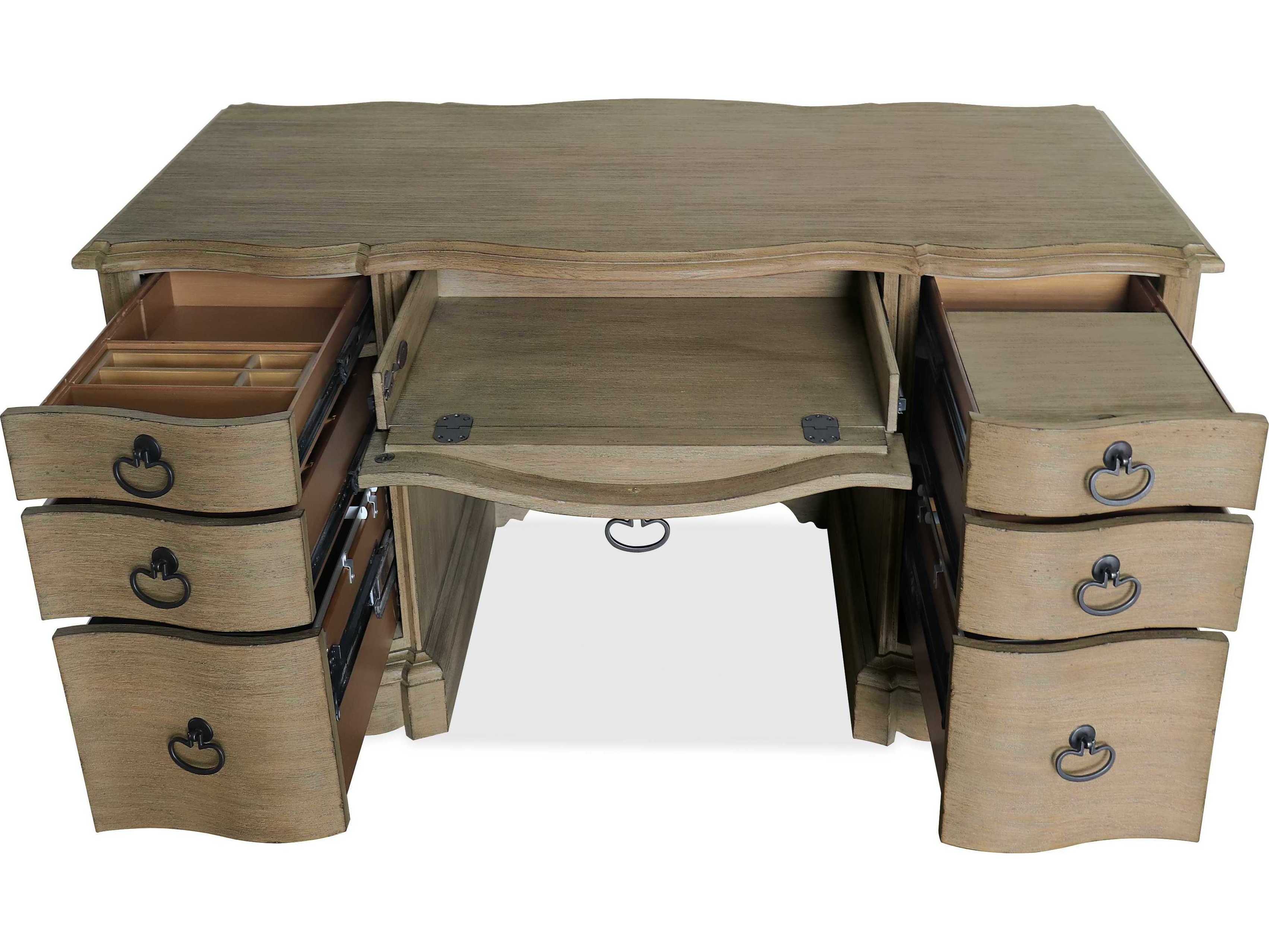 Hooker Furniture Work Your Way Corsica Junior Light Wood Brown Acacia Executive Desk
