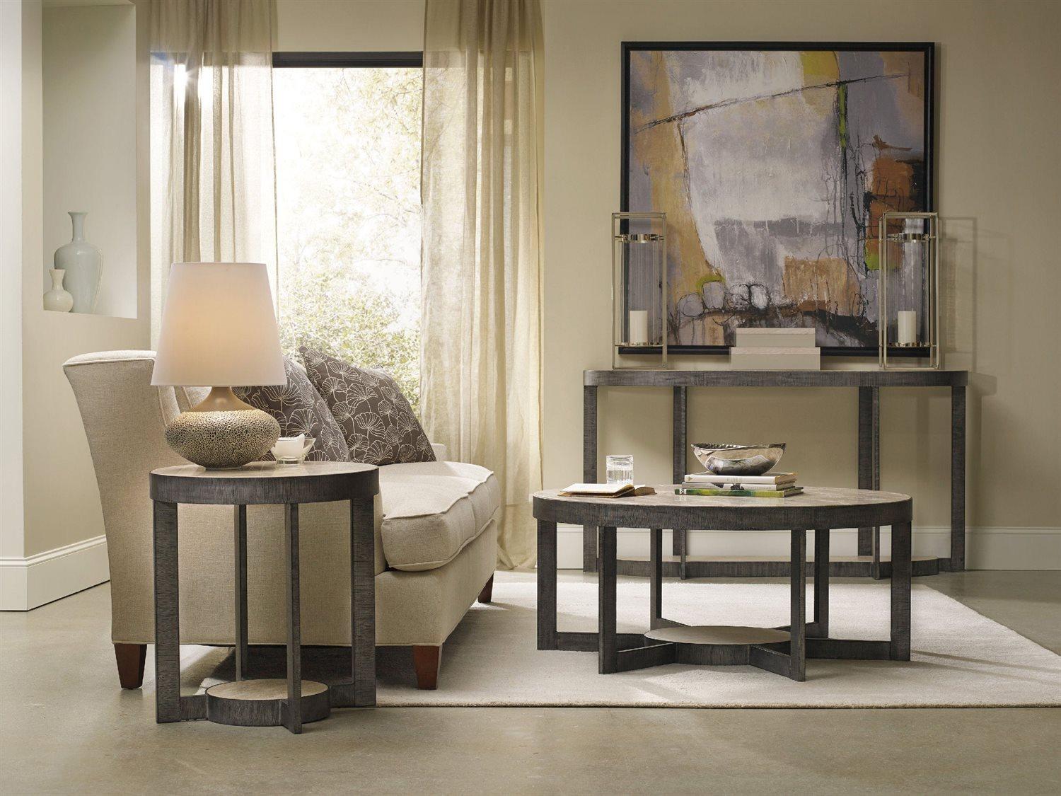 Hooker Furniture Mill Valley Round Marble Gray End Table