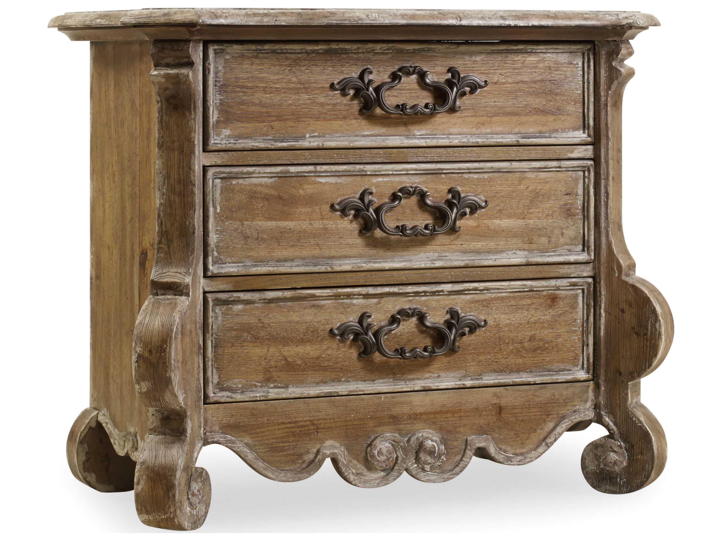 Hooker Furniture Chatelet 3-Drawers Brown Poplar Wood Nightstand