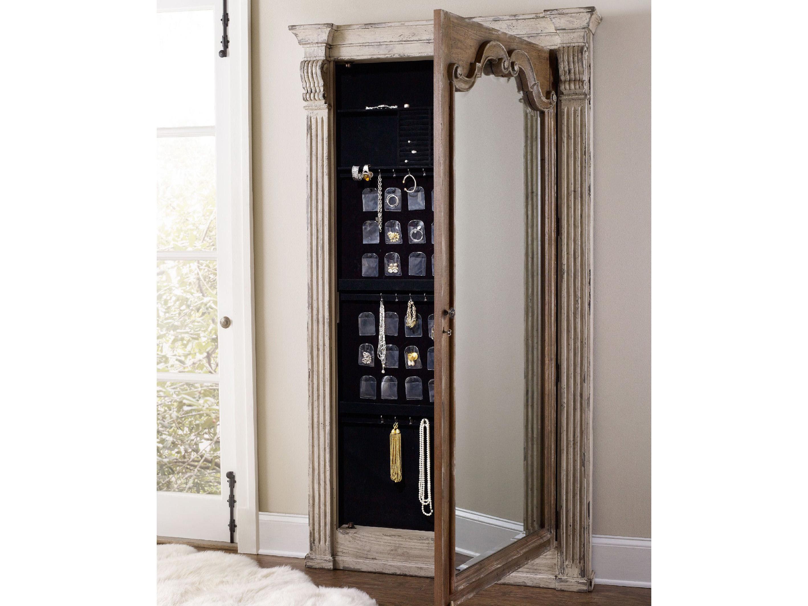 Hooker Furniture Chatelet Rectangular Floor Mirror with Jewelry Armoire Storage