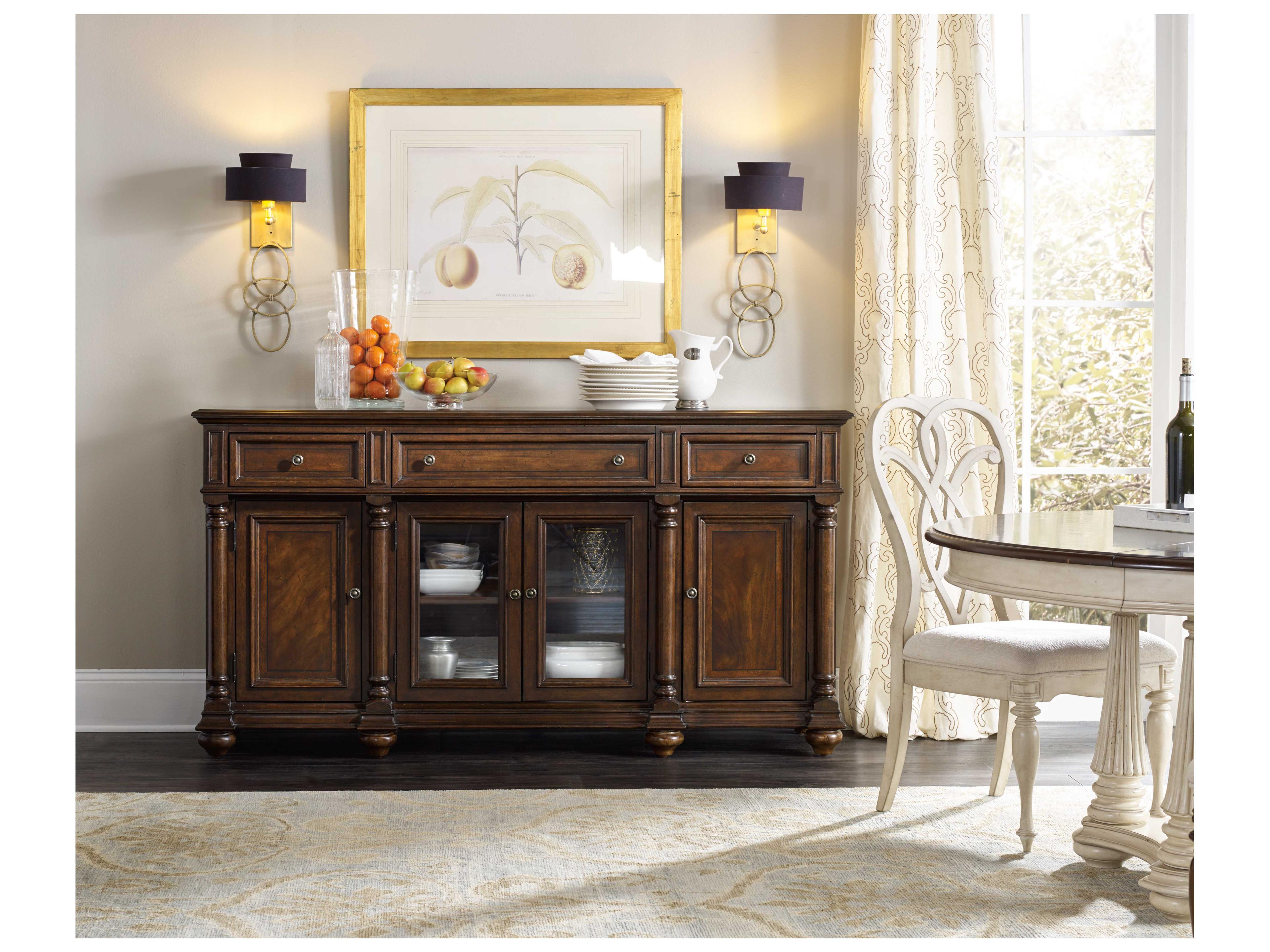 Luxecor Heritage 72" Mahogany Wood Features A Rich Dark Sideboard