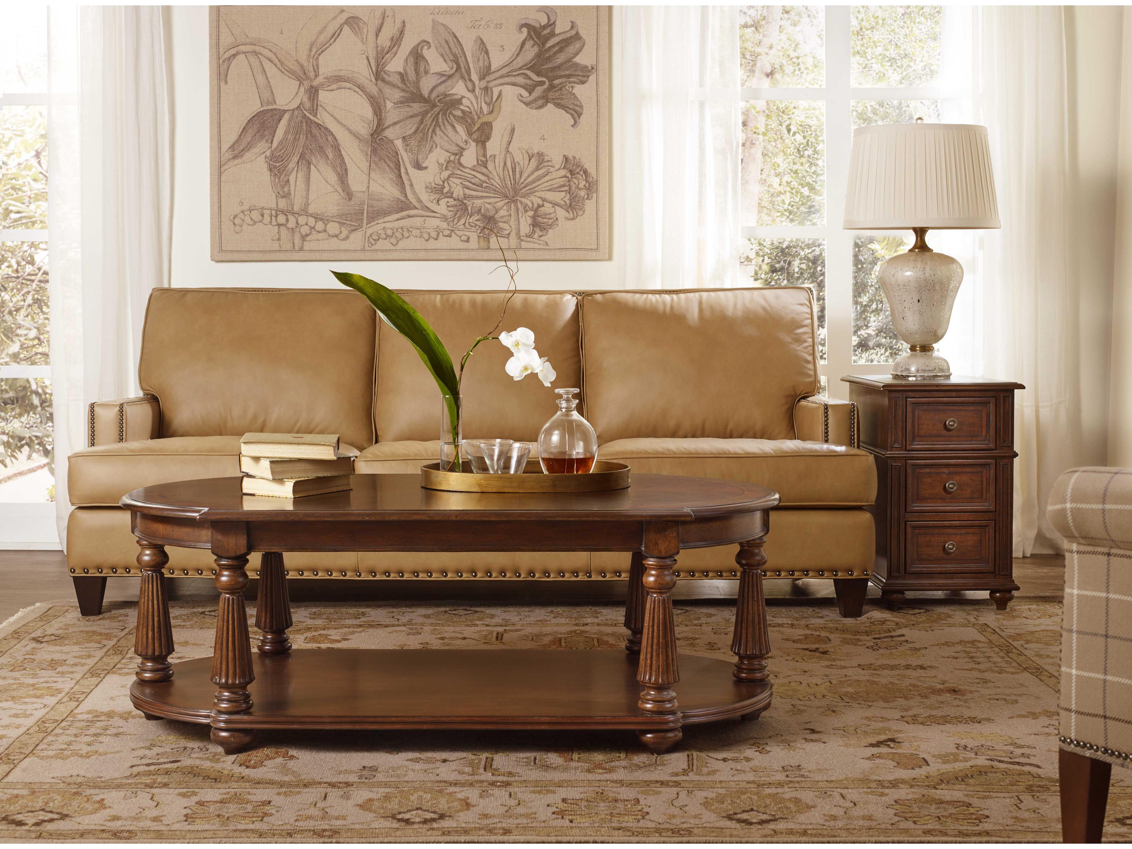 Hooker Furniture Leesburg Chairside Rectangular Features A Rich Dark Wood End Table