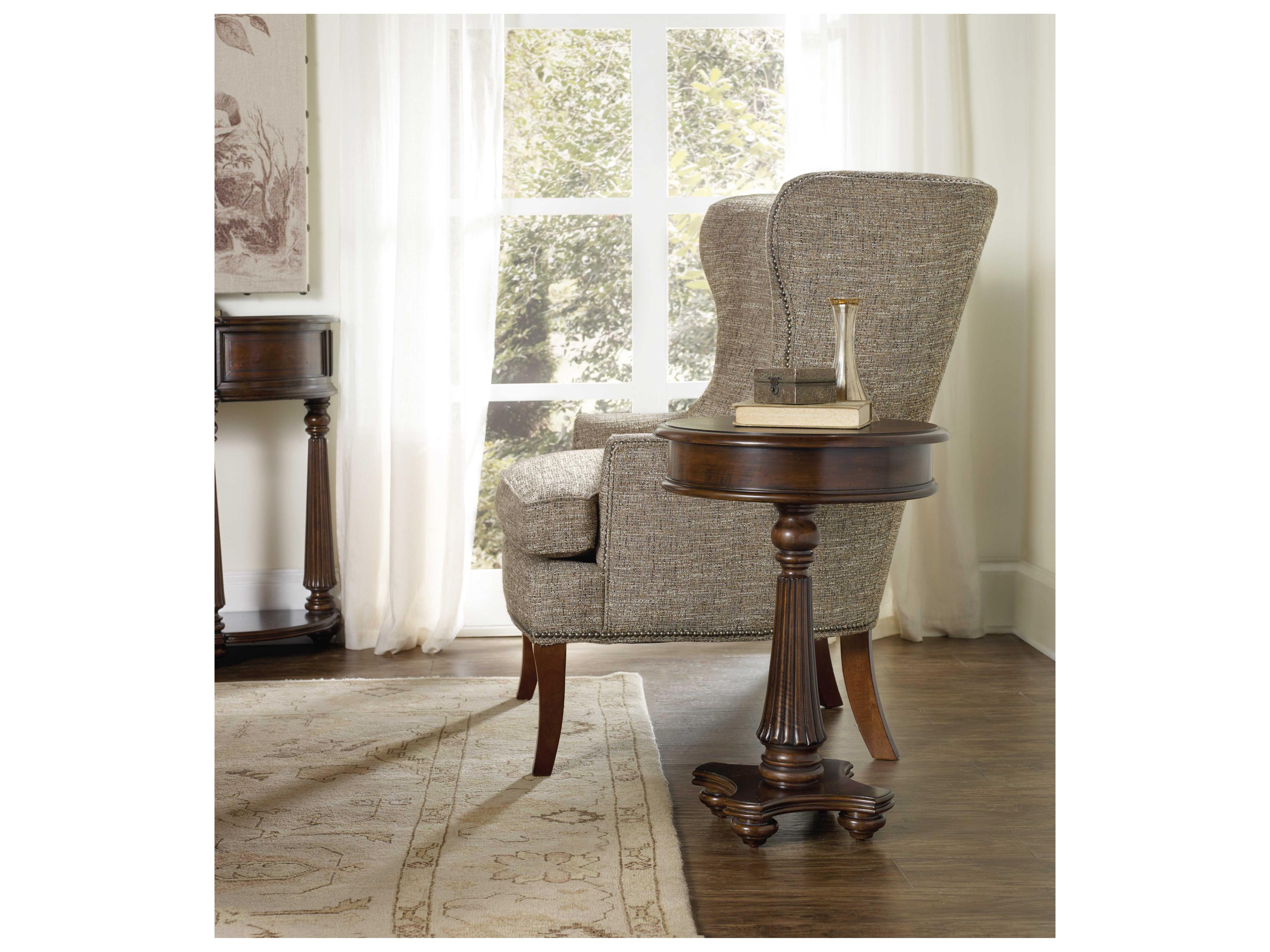 Hooker Furniture Leesburg Martini Round Features A Rich Dark Wood End Table