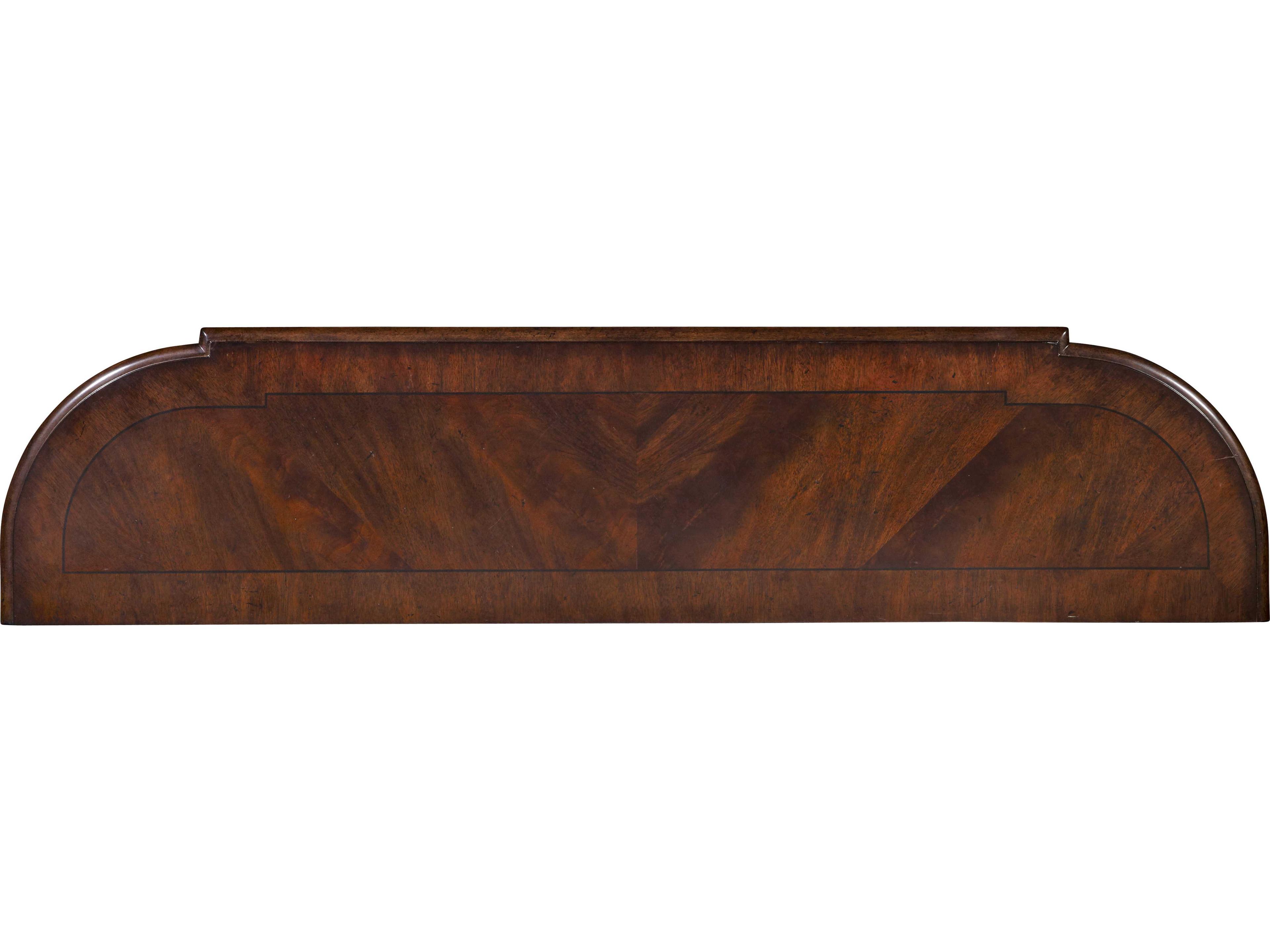 Luxecor Heritage Hall Demilune Features A Rich Dark Wood Console Table