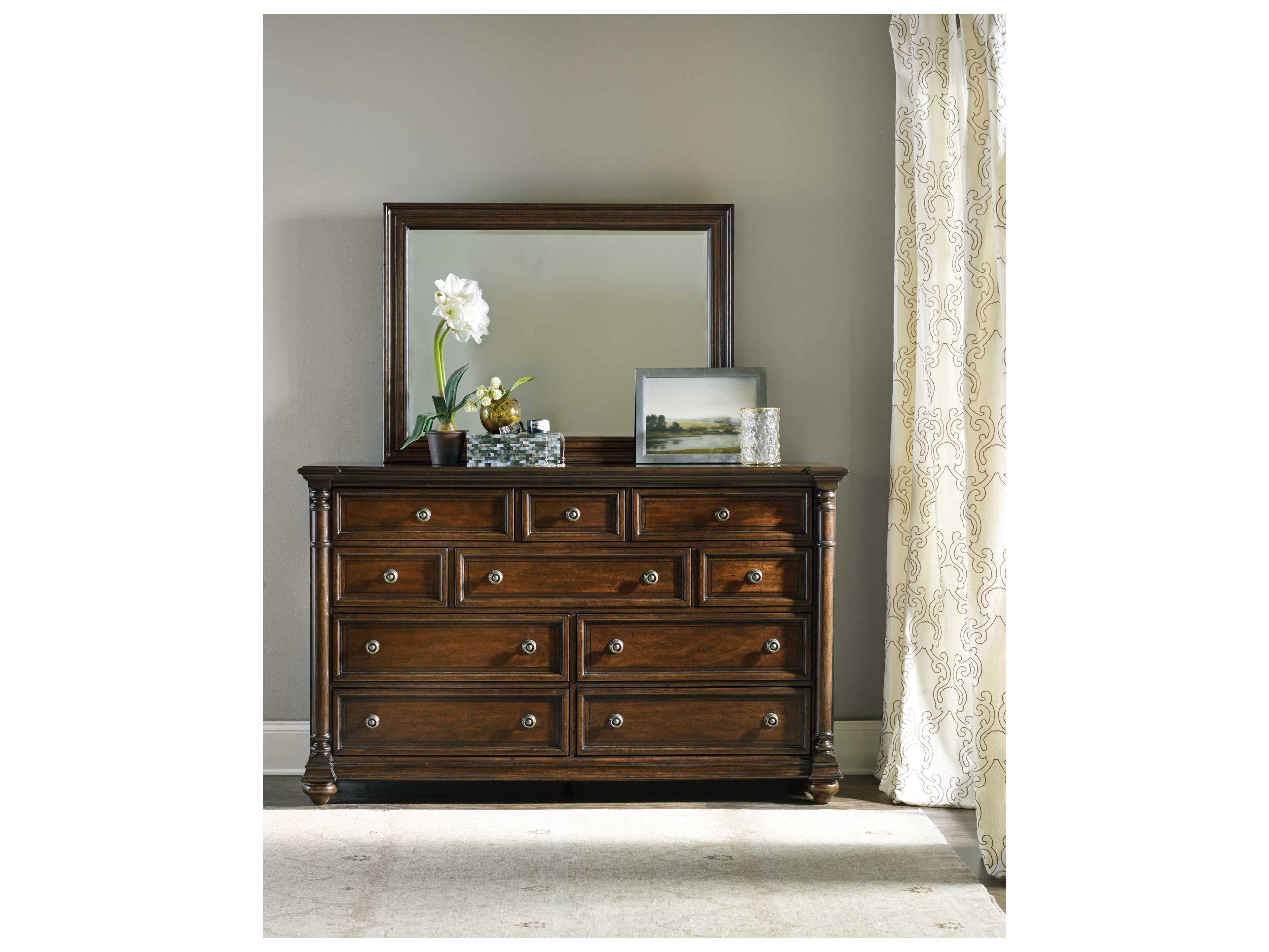 Luxecor Heritage Rich Dark Wood Wall Mirror Landscape