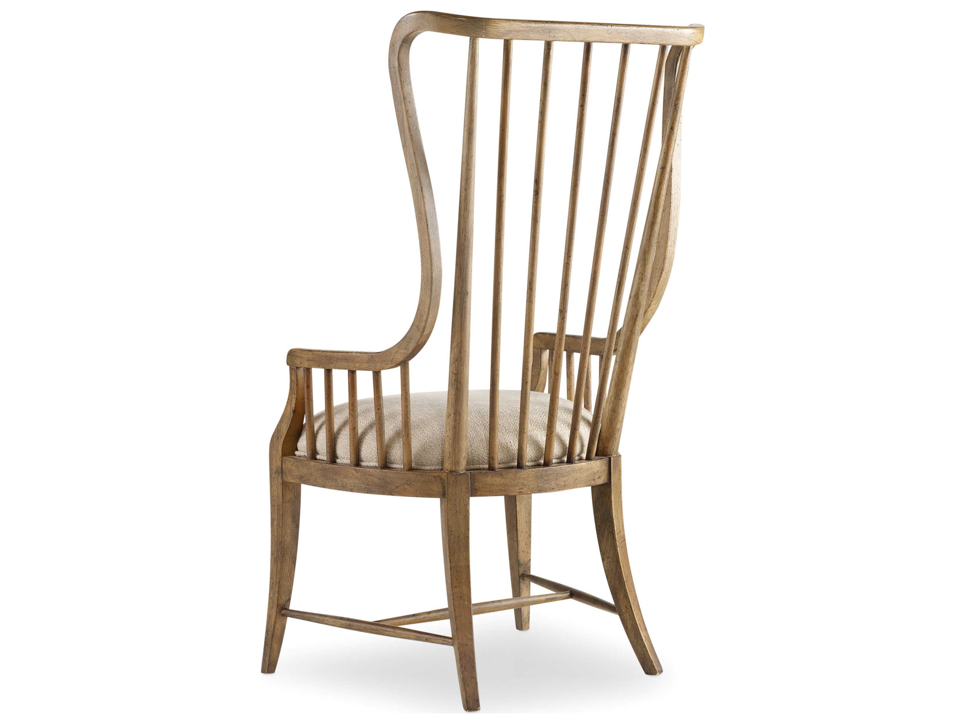 Hooker Furniture Sanctuary Rubberwood Brown Upholstered Arm Dining Chair