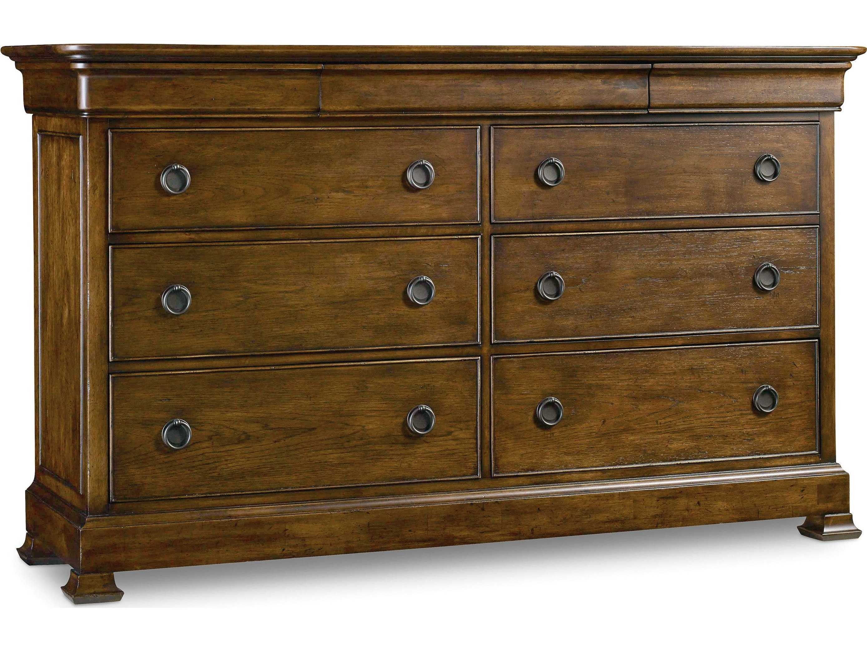Hooker Furniture Archivist 9-Drawers Brown Rubberwood Double Dresser