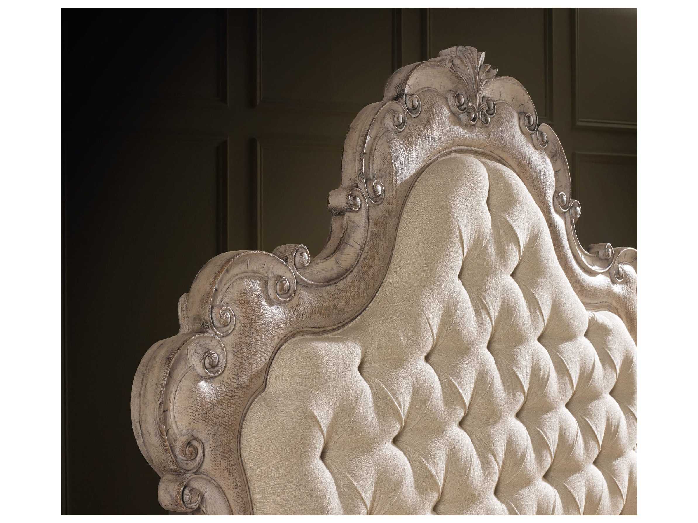 Hooker Furniture Chatelet Beige Hardwood Upholstered Queen Panel Bed