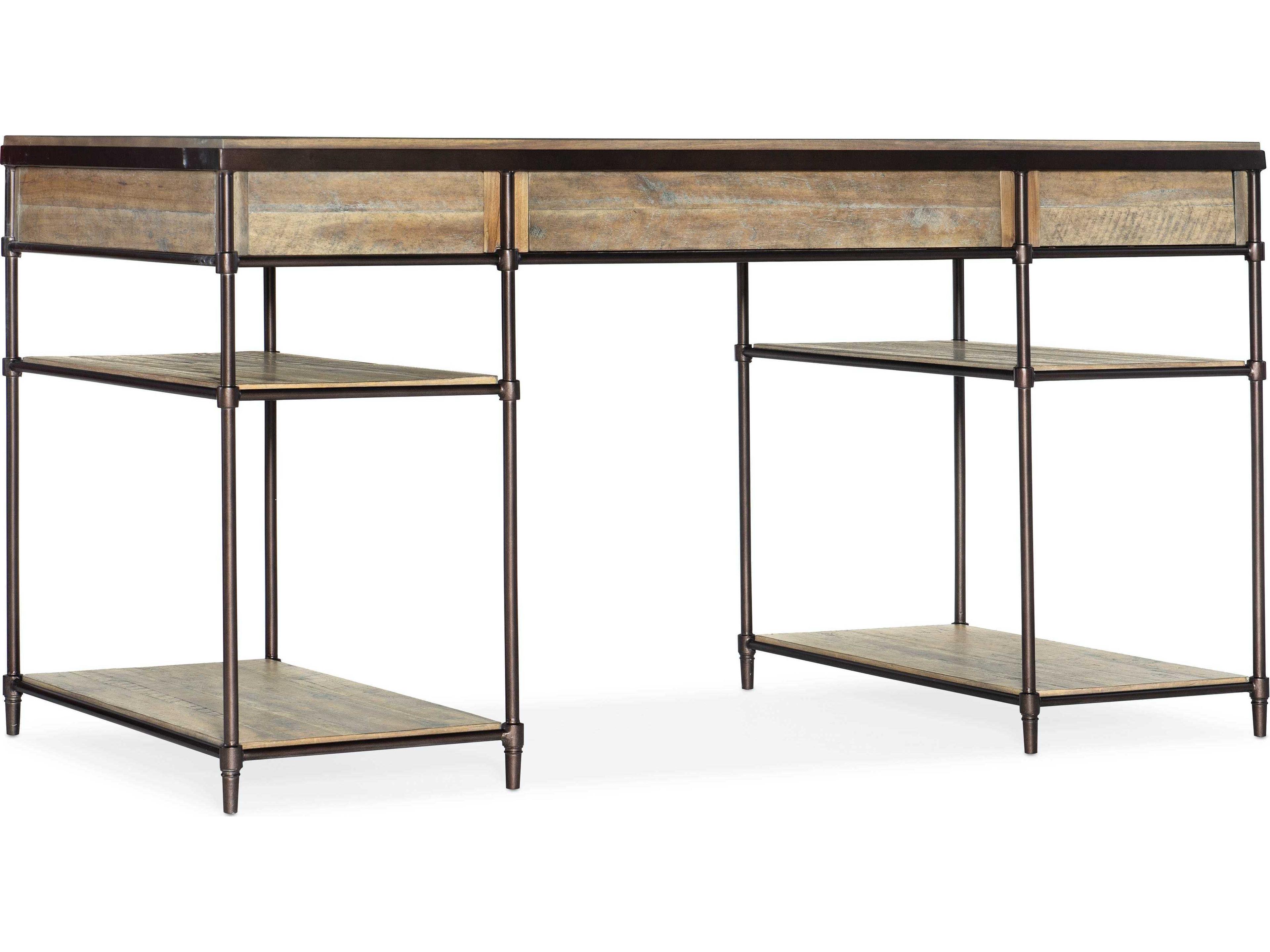 Hooker Furniture St Armand Light Natural Antique Bronze Brown Acacia Wood Secretary Desk