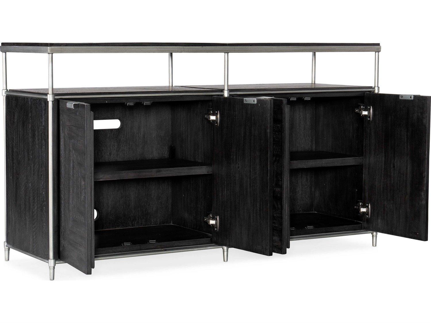 Hooker Furniture St Armand 60" Acacia Wood Black Brushed Pewter Media Console