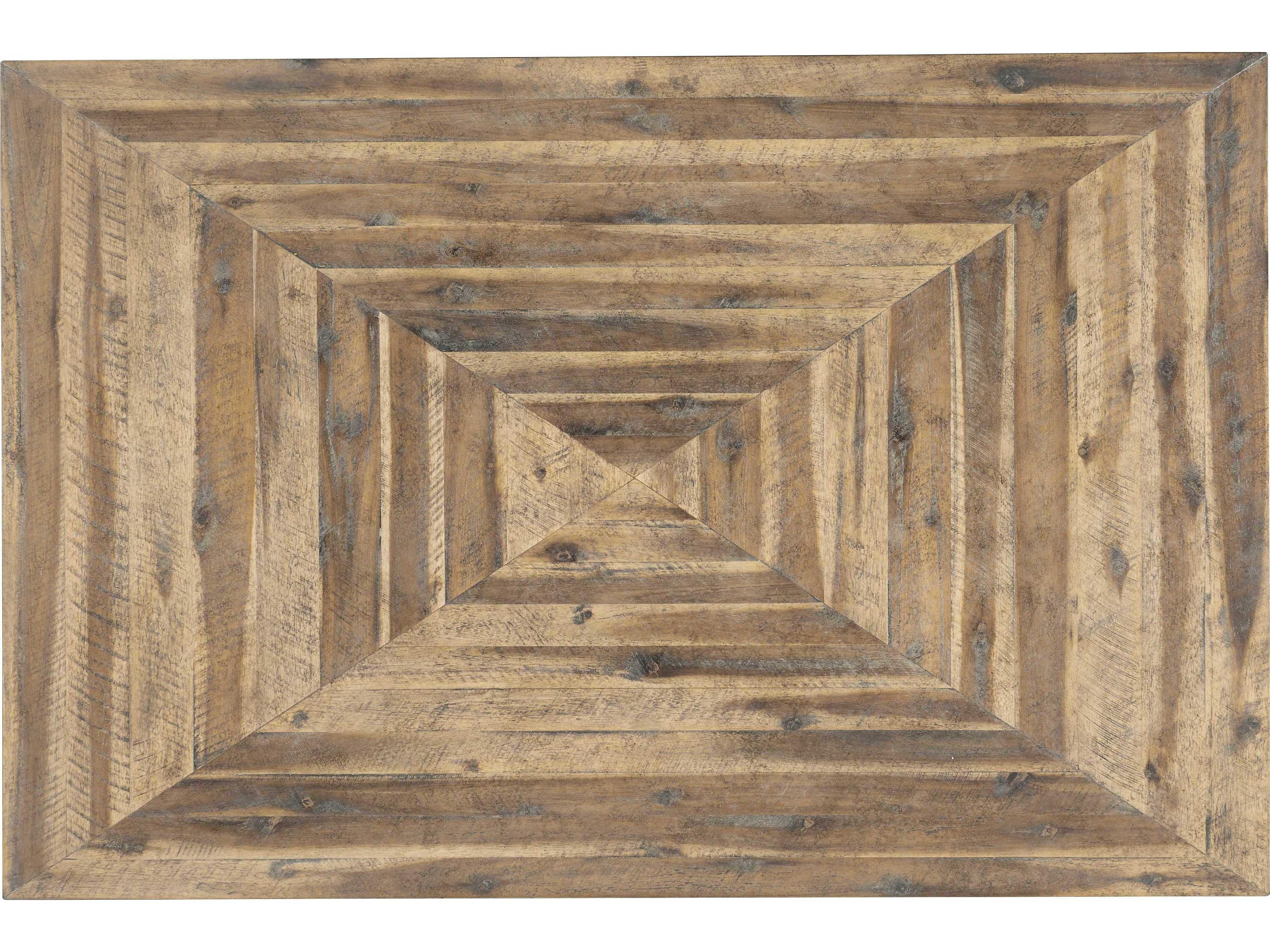 Luxecor Heritage Rectangular Wood Light Natural Antique Bronze Cocktail Table