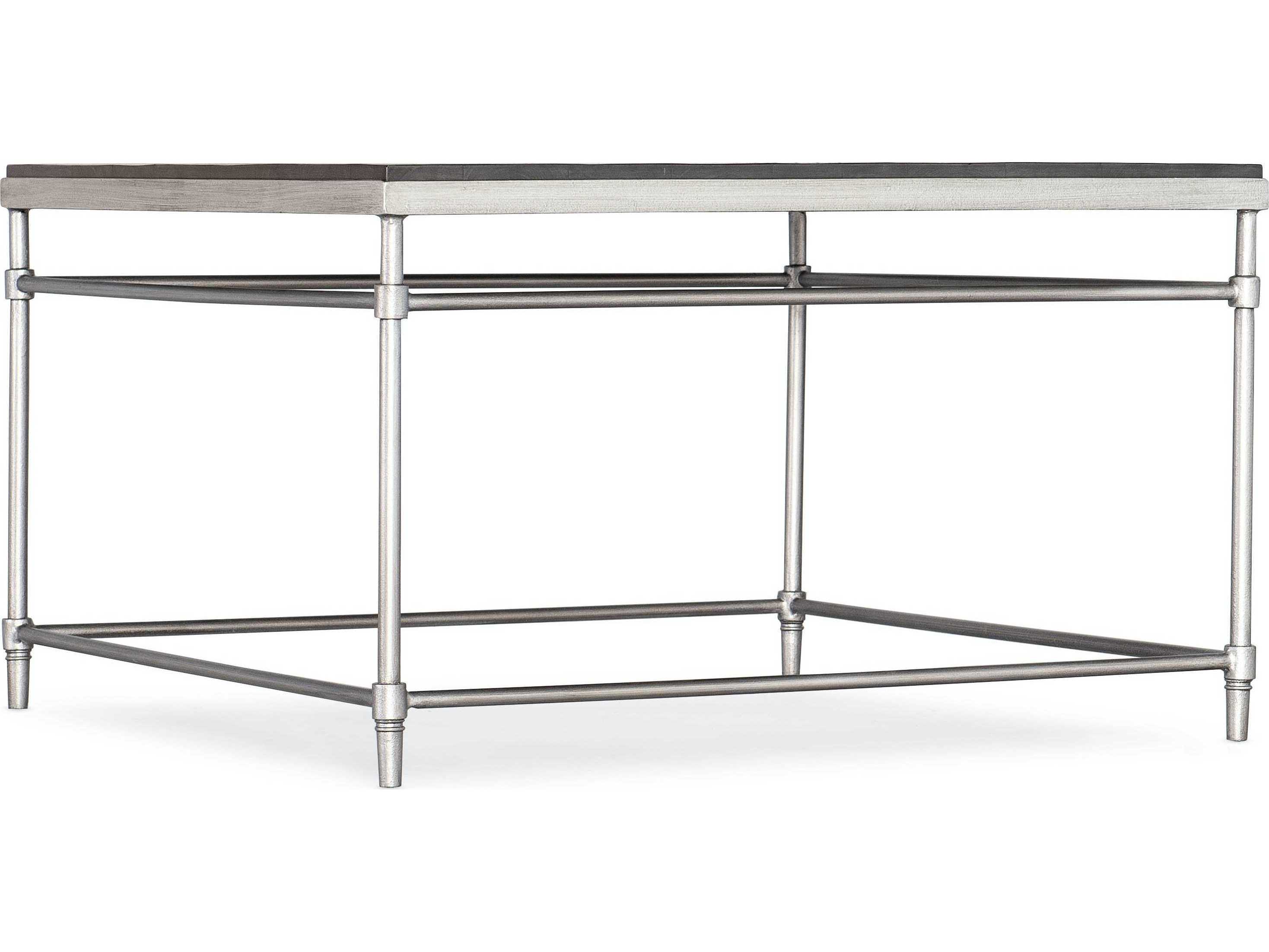 Hooker Furniture St Armand Square Wood Black Brushed Silver Cocktail Table
