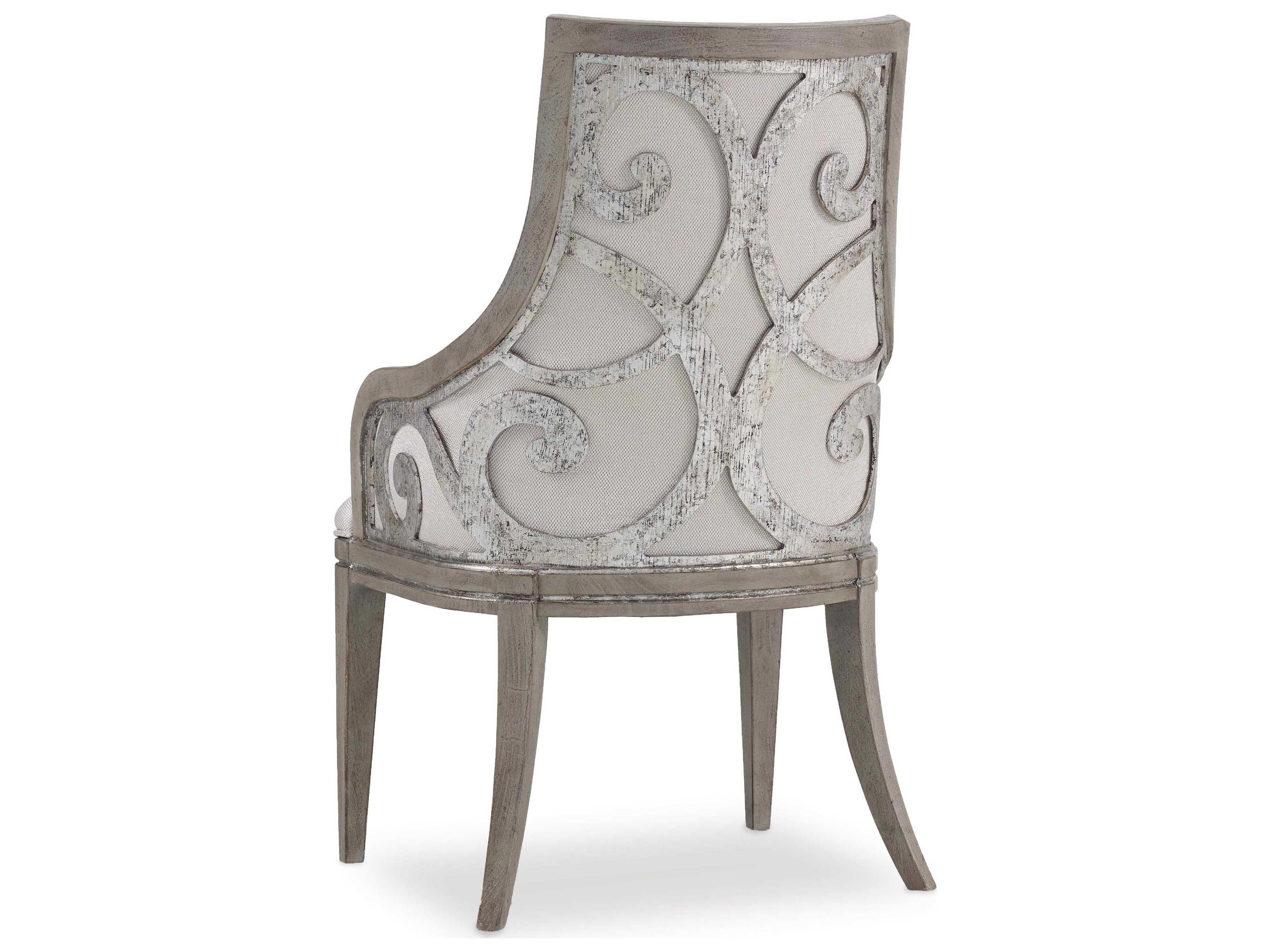 Hooker Furniture Sanctuary Hardwood Gray Upholstered Arm Dining Chair