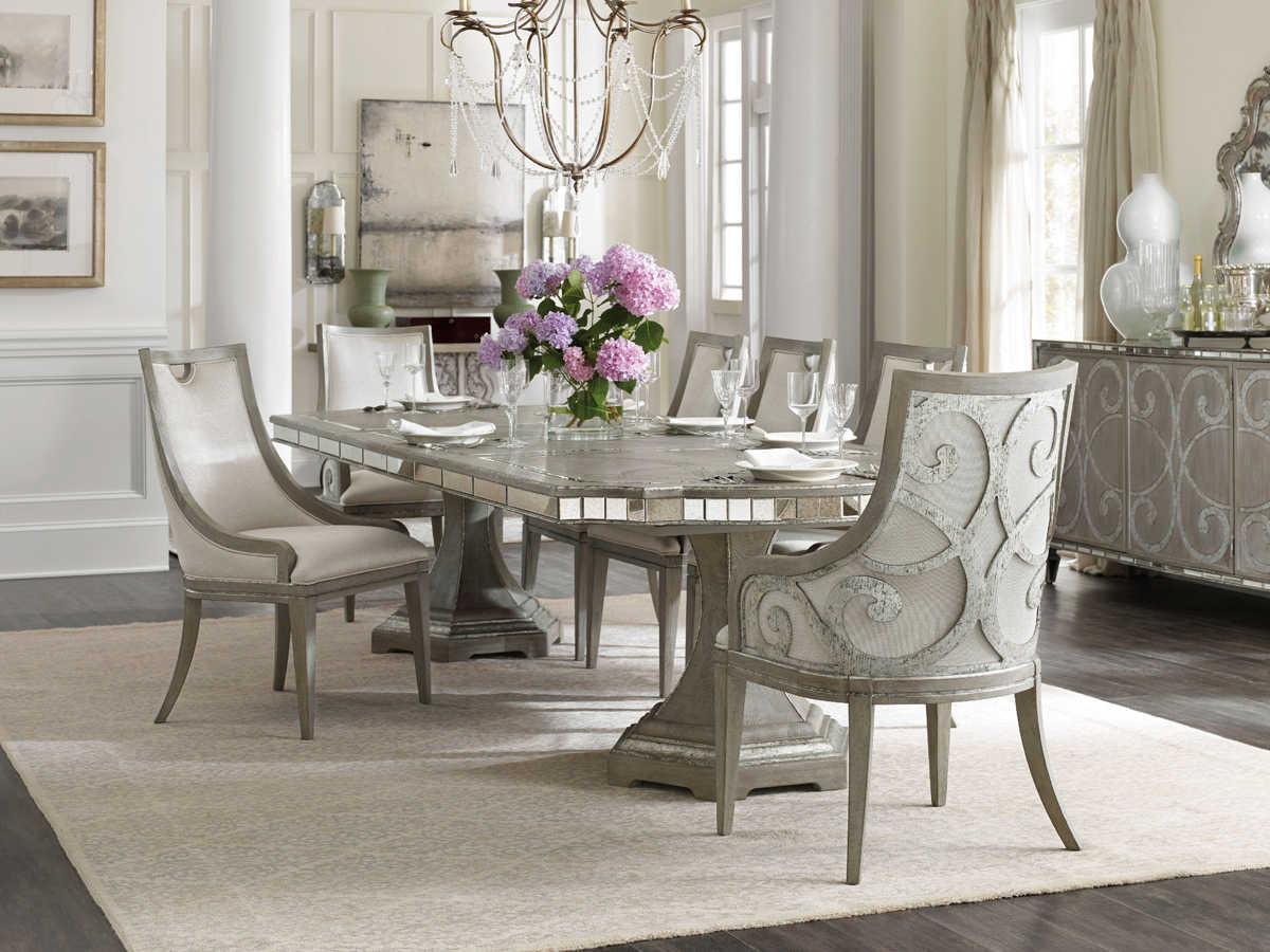 Hooker Furniture Sanctuary Hardwood Gray Upholstered Arm Dining Chair