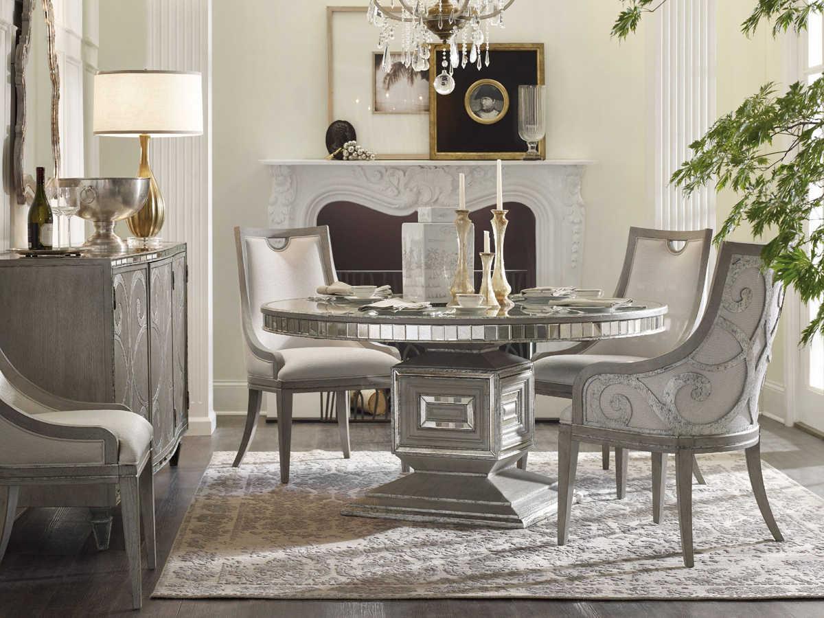 Hooker Furniture Sanctuary Hardwood Gray Upholstered Arm Dining Chair