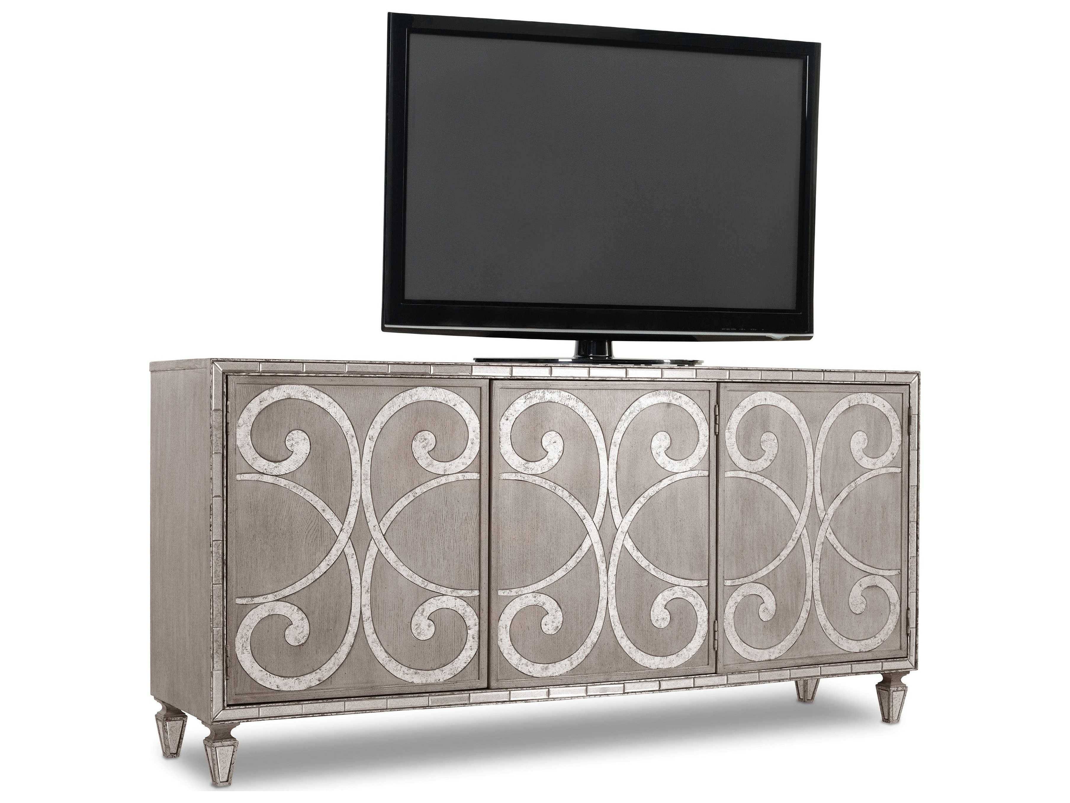 Hooker Furniture Sanctuary 78" Hardwood Greige With Shimmer On Oak Sideboard