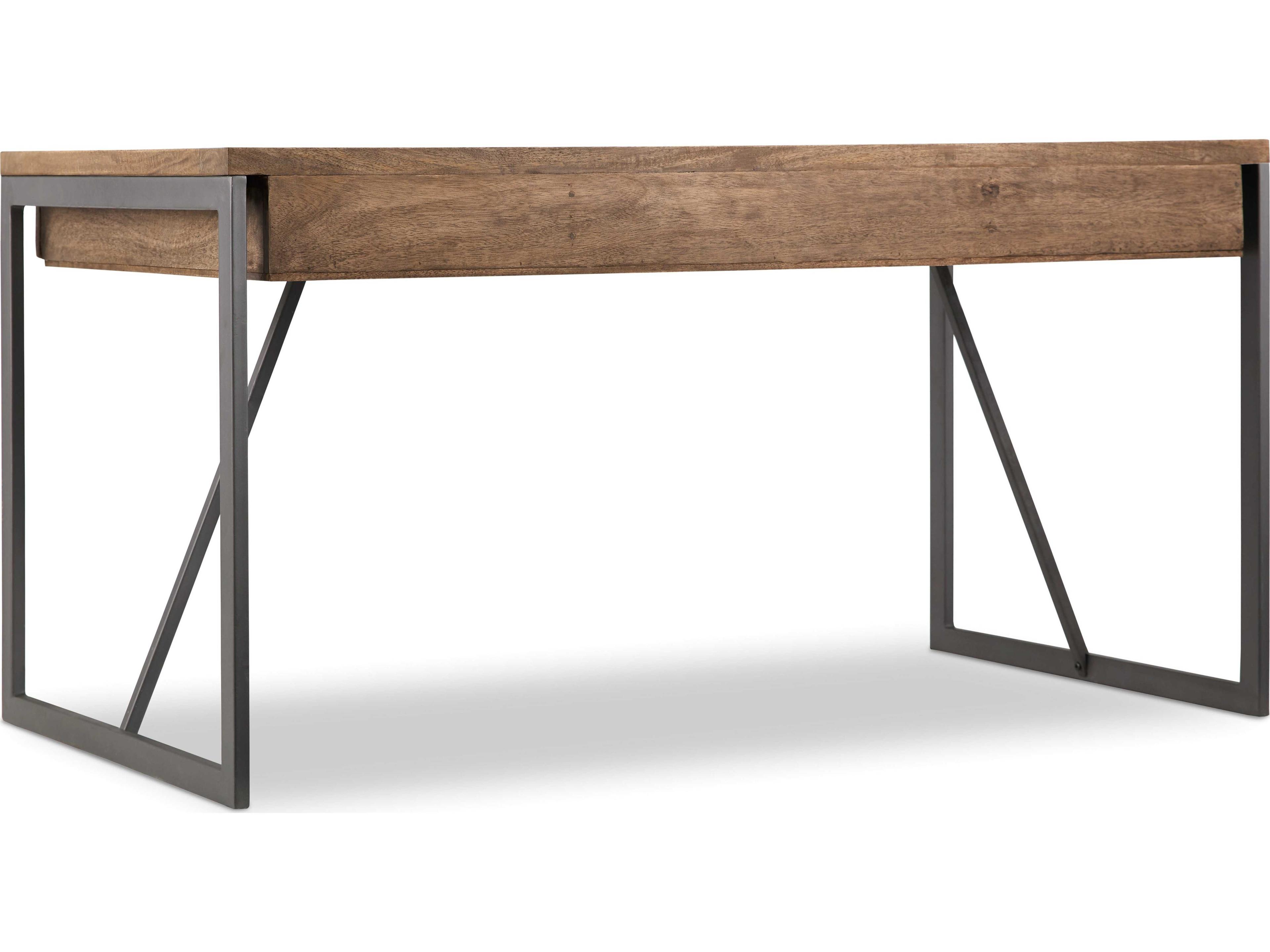 Luxecor Gray Natural Wood Brown Mango Secretary Desk