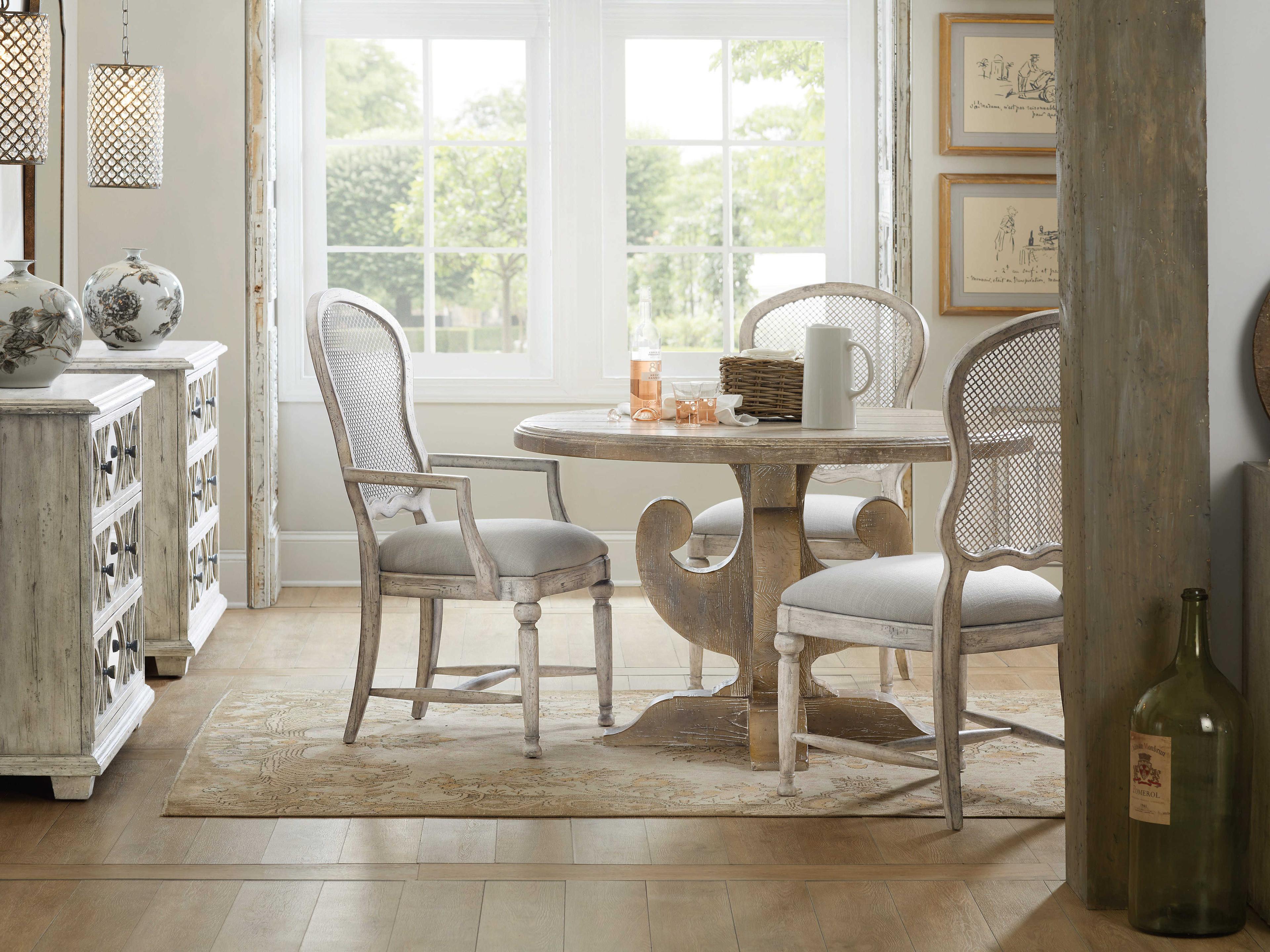 Hooker Furniture Boheme Hardwood Gray Upholstered Arm Dining Chair