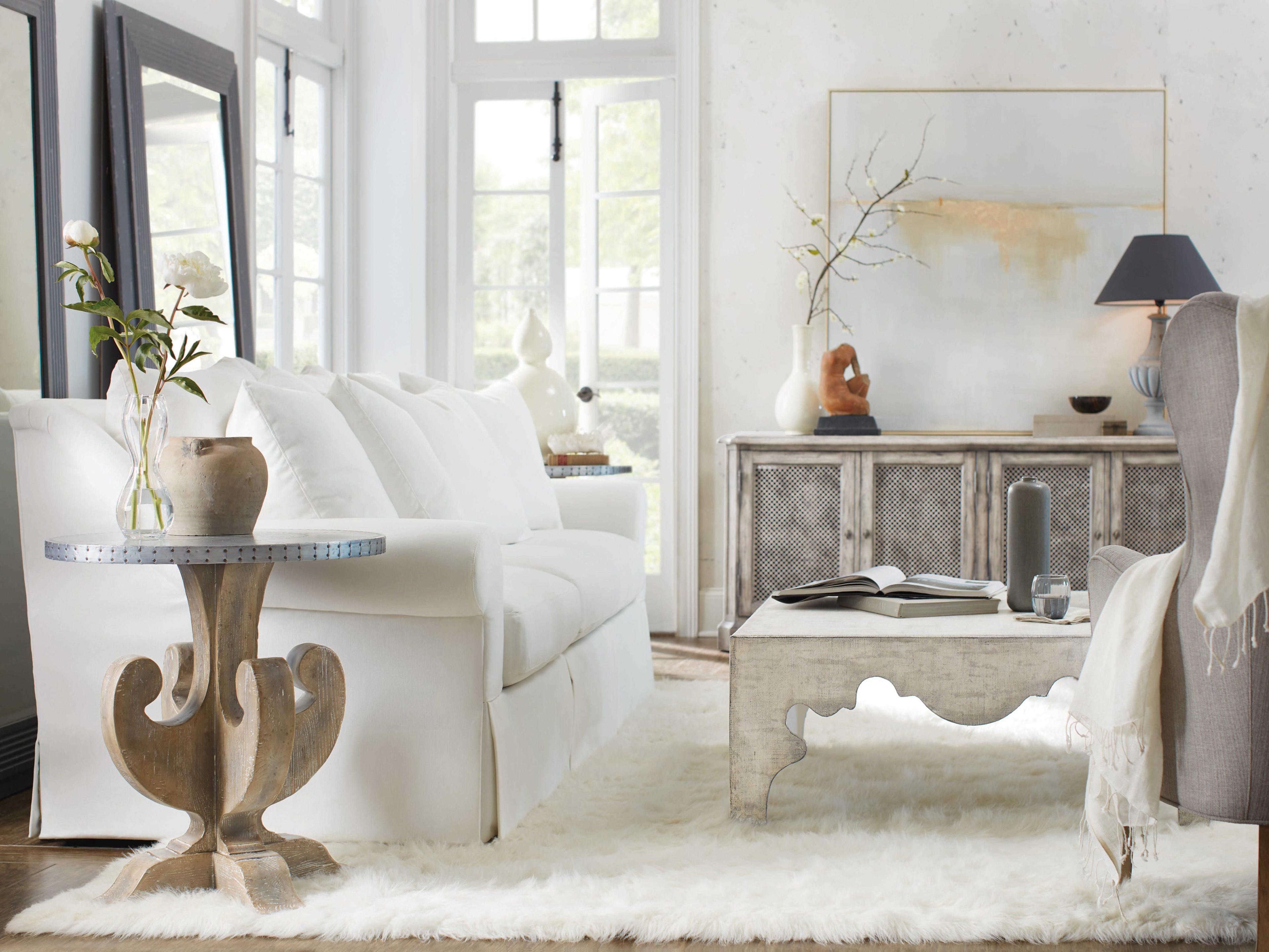 Hooker Furniture Boheme Flanders Square Wood White Cocktail Table