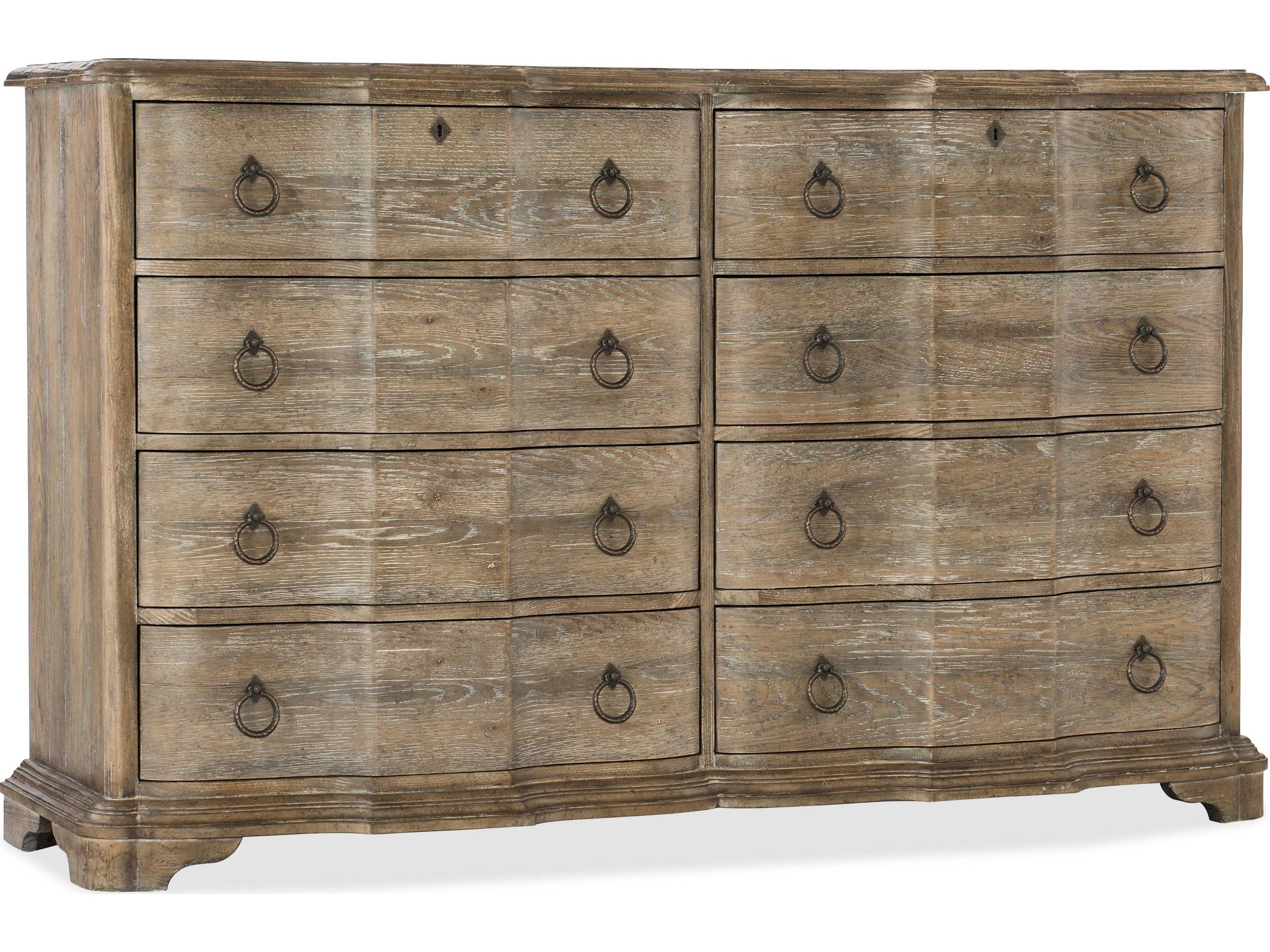 Hooker Furniture Boheme Adante 8-Drawers Brown Cedar Wood Double Dresser
