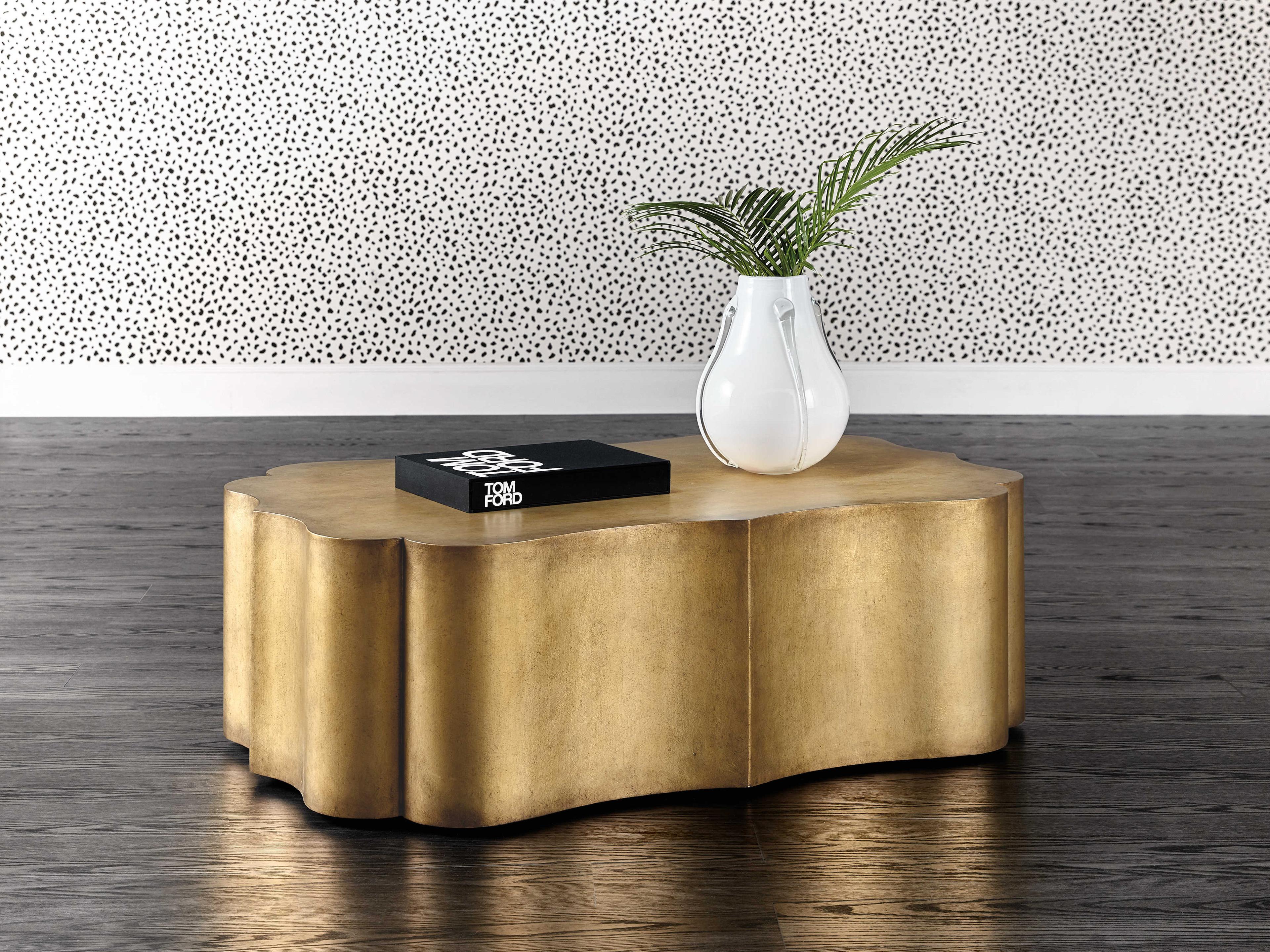 Hooker Furniture Melange Tevis Bluff Rectangular Wood Gold Cocktail Table