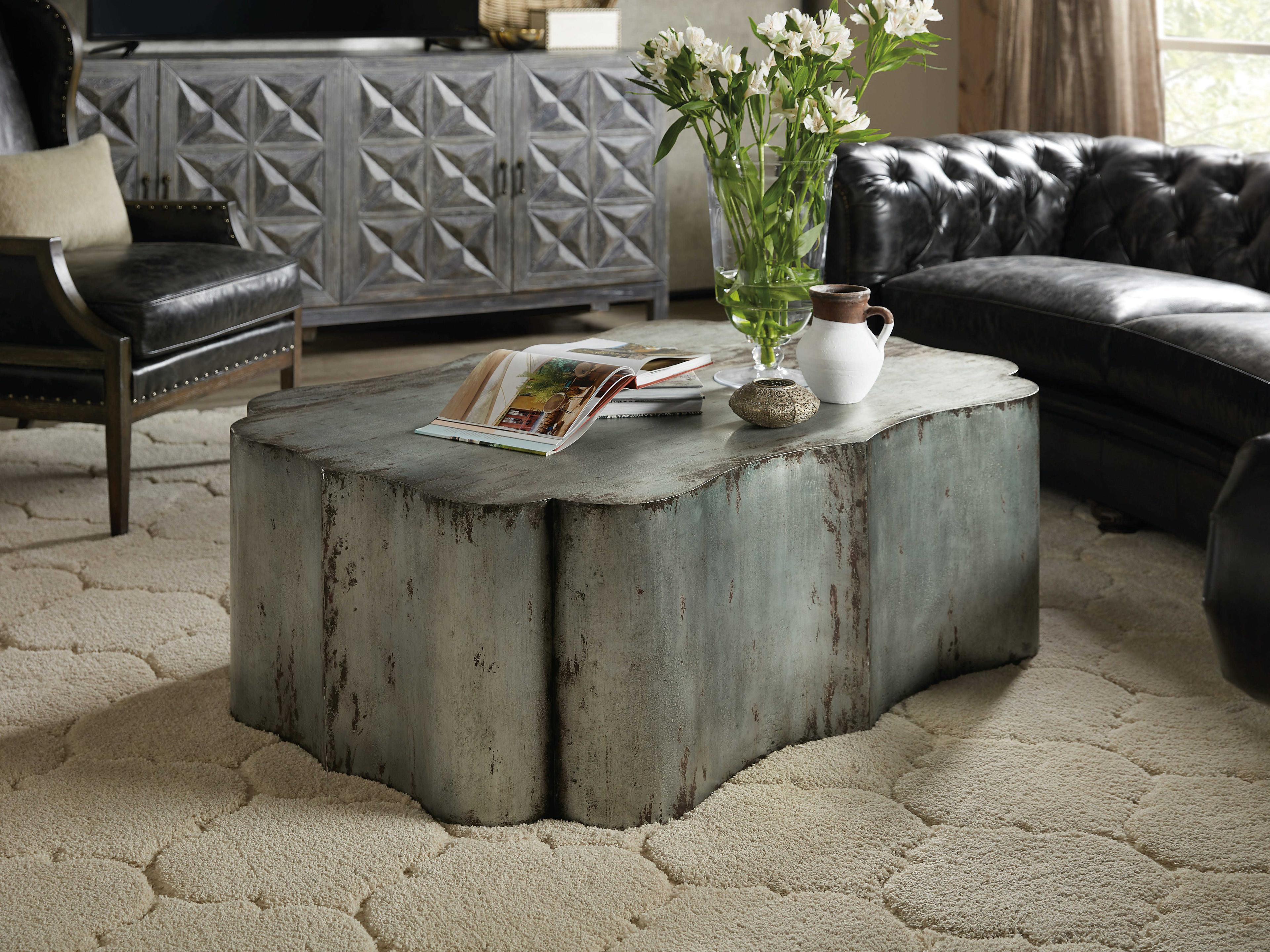 Luxecor Heritage Rectangular Metal Gray Cocktail Table