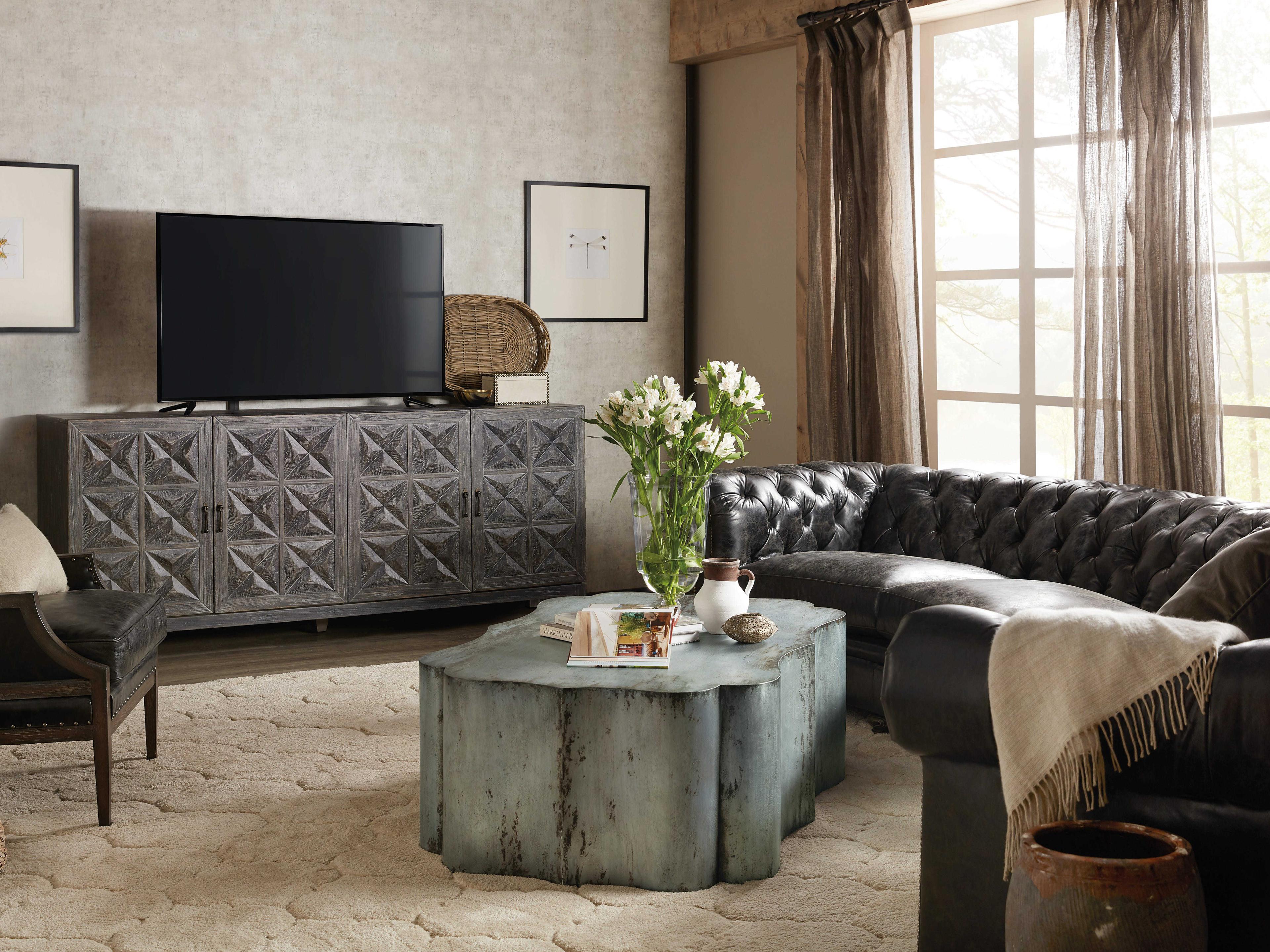 Luxecor Heritage Rectangular Metal Gray Cocktail Table